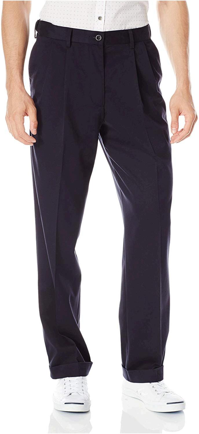 Dockers Men's Relaxed Fit Comfort Khaki Cuffed, Blue, Size 38W x 30L