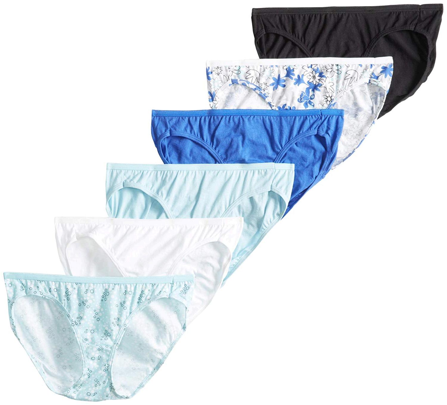 Hanes Women's Cotton Bikini 6 Pack, Size 8,XL Assorted, MultiColor