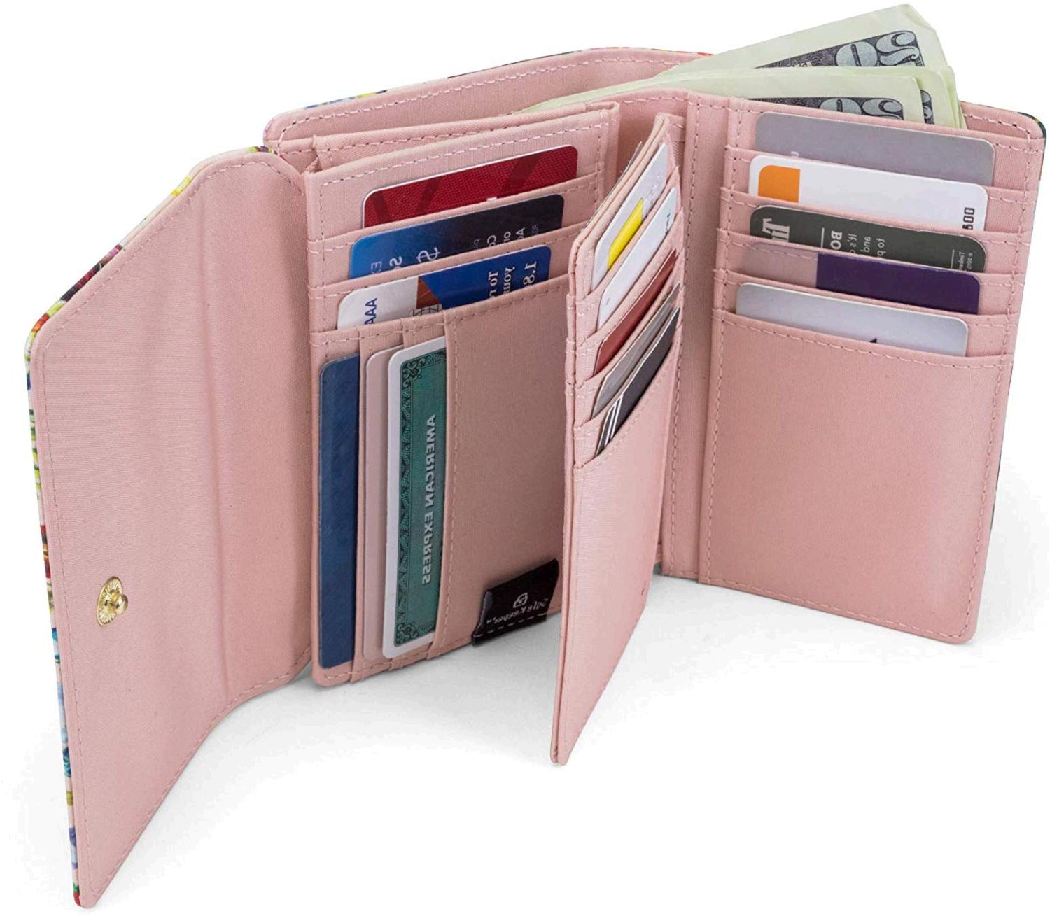 Toughergun Womens Rfid Blocking Small Compact Bifold Luxury Genuine Leather Pocket Wallet Ladies Mini Purse With ID Window 04 ReNapa Green Coal