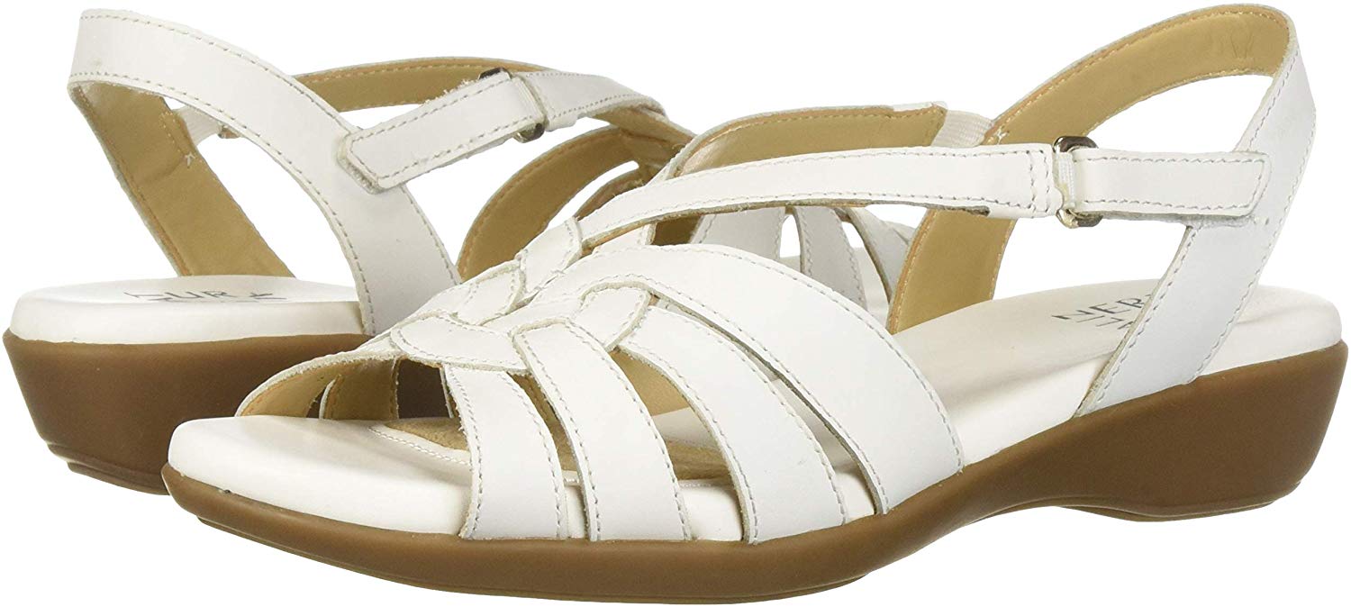 Naturalizer Women's Neka Sandal, White Leather, Size 8.5 | eBay