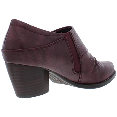 Baretraps Womens Rafaella Faux Leather Ruched Booties Red, Burgundy ...