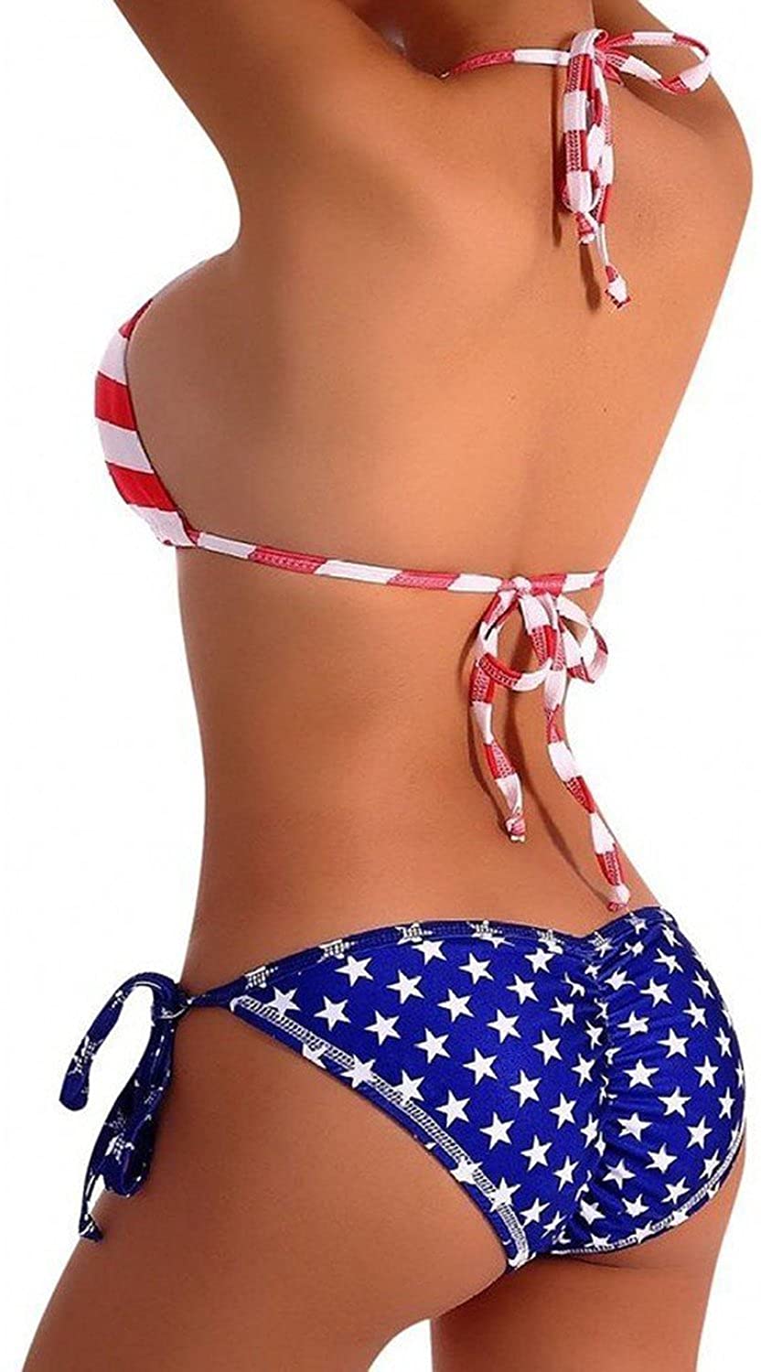 Womens Sexy Bikini Set Halter Padded American Flag Hot Sex Picture 0633