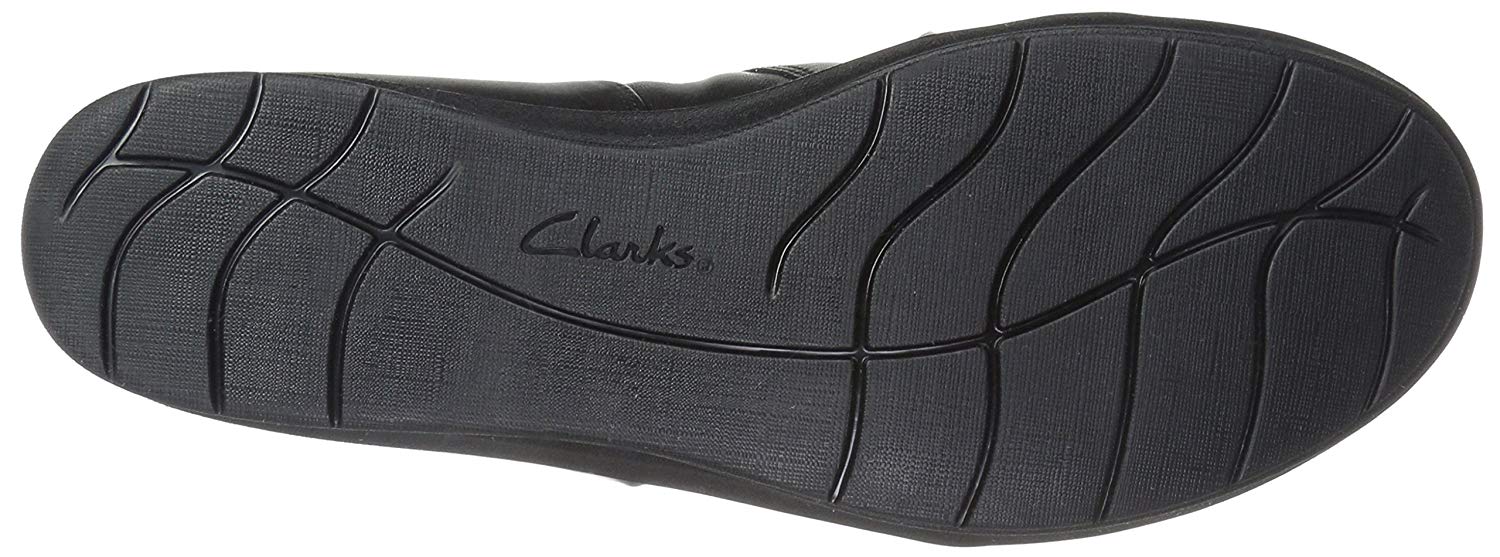 Clarks Womens Hope Roxanne Almond Toe Loafers, Black