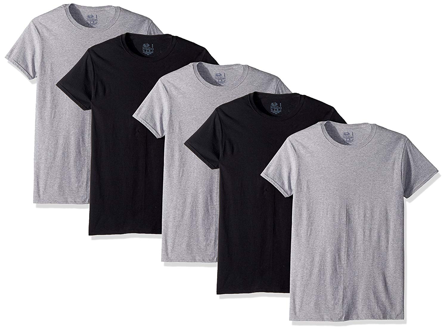 Fruit of the Loom Men's Crew Neck T-Shirt Multipack,, Black, Size Large ...