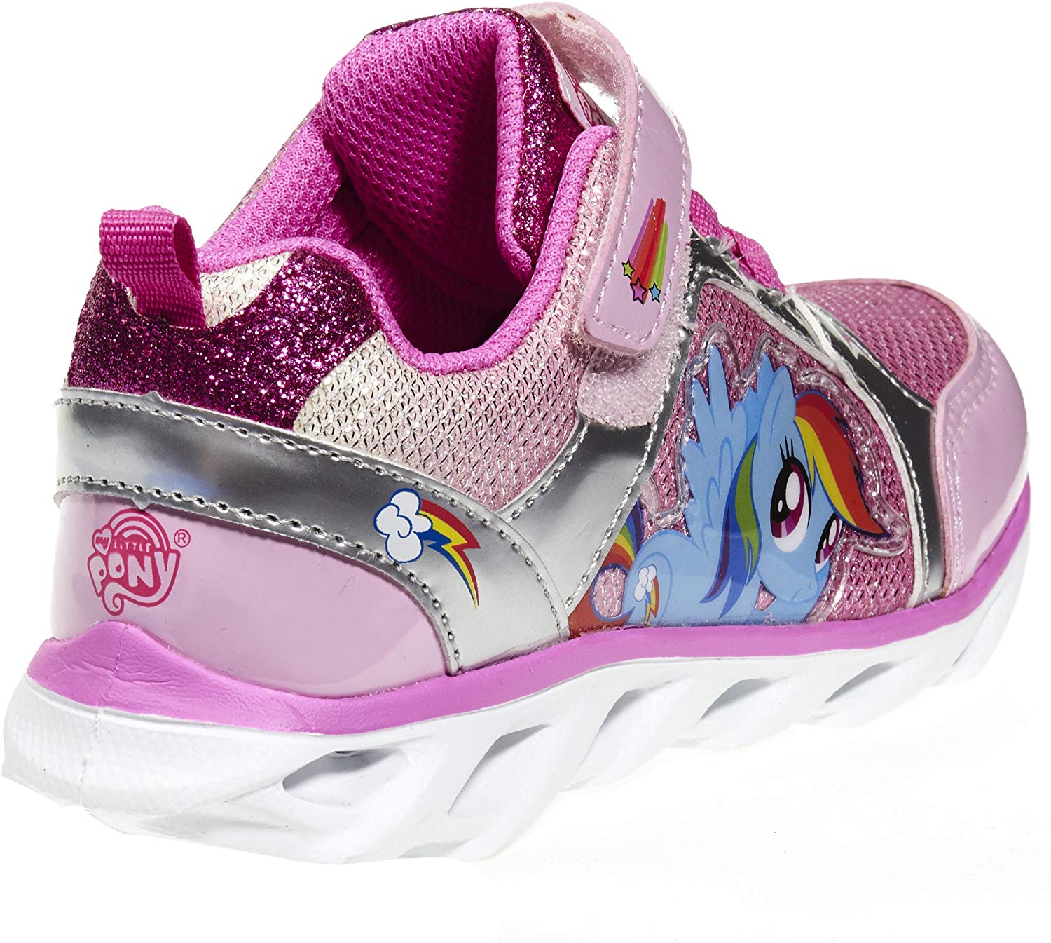 My Little Pony Girl Toddler Light up Rainbow Dash Pink Sneaker Size 7