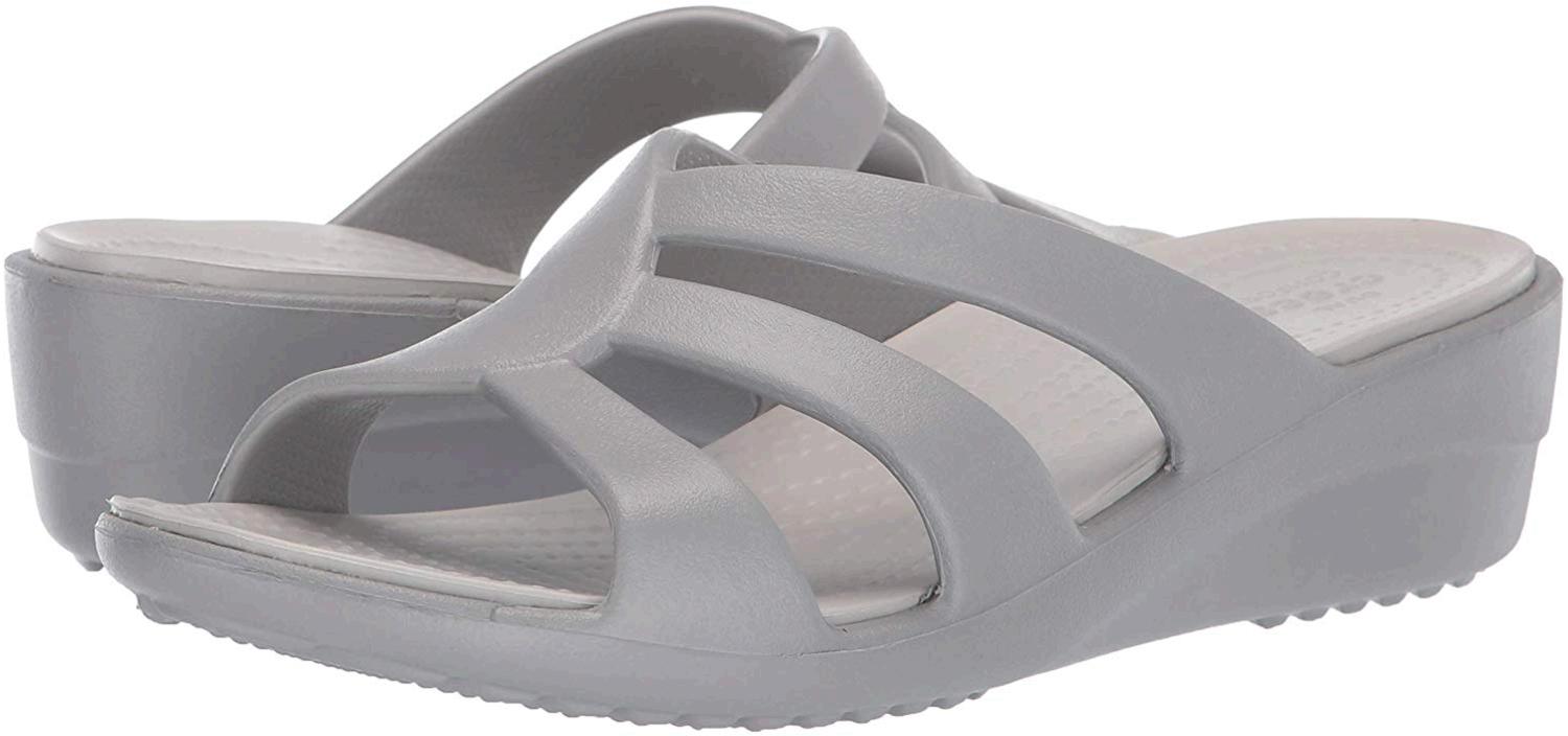 silver crocs women's