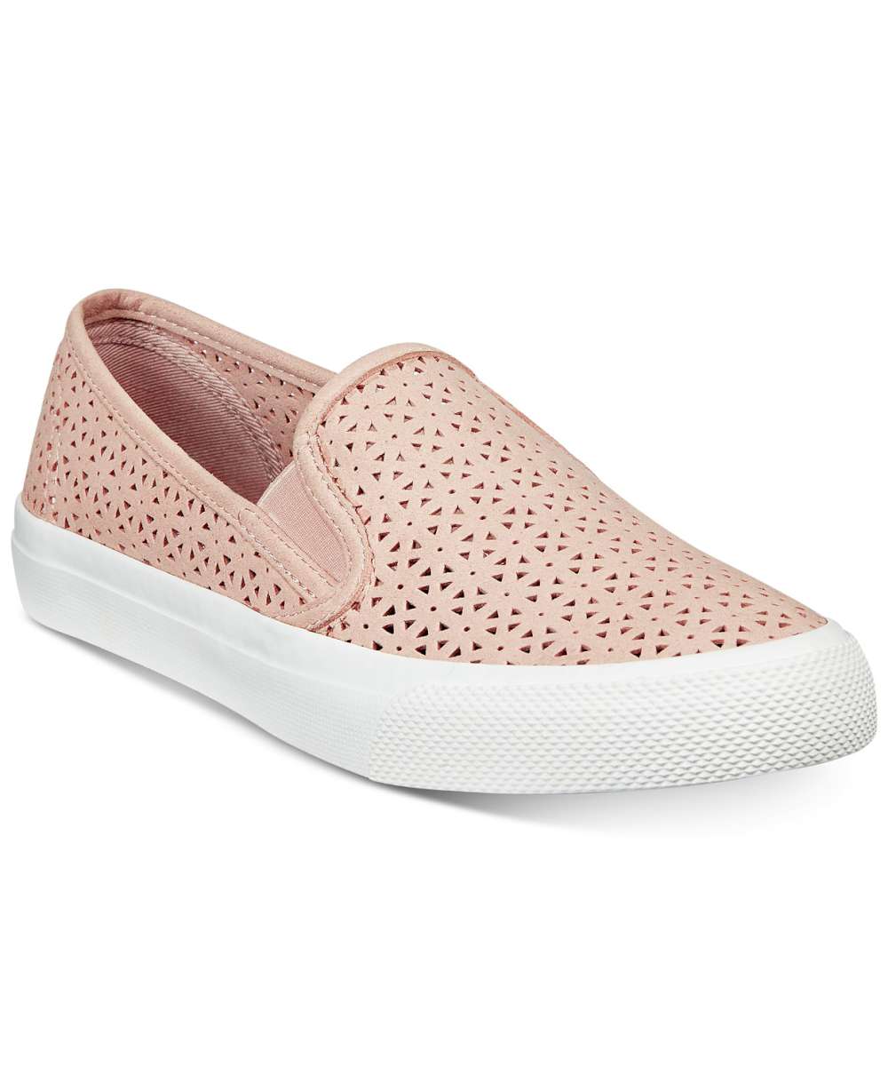 Sperry Womens Seaside Low Top Slip On Fashion Sneakers, Pink, Size 5.0 ...