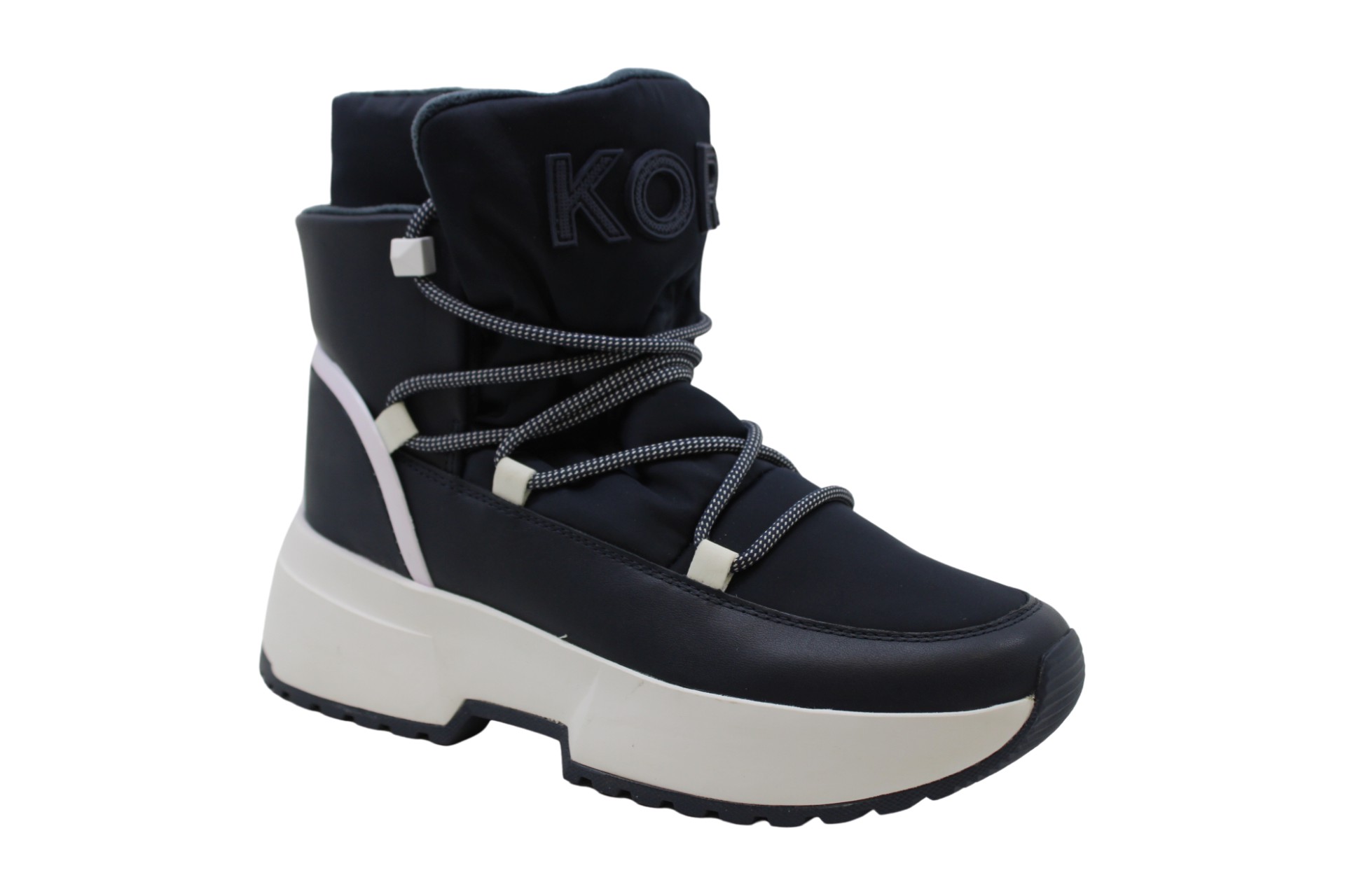 michael michael kors cassia metallic nylon and leather boot