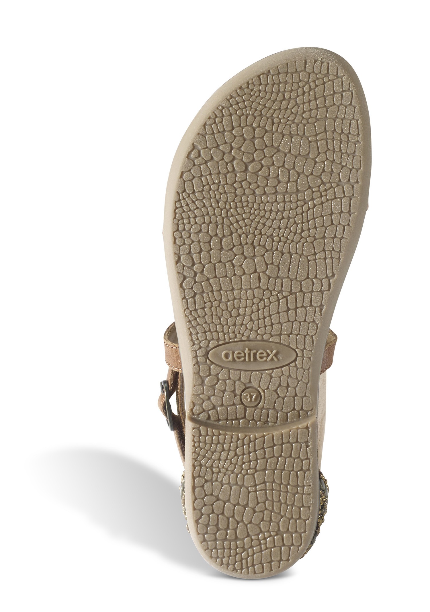 Aetrex Womens Brenda Leather Open Toe Casual Ankle Strap, Cognac, Size ...