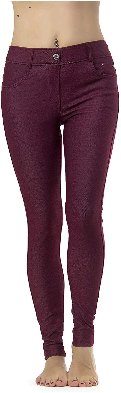 womens burgundy jeggings