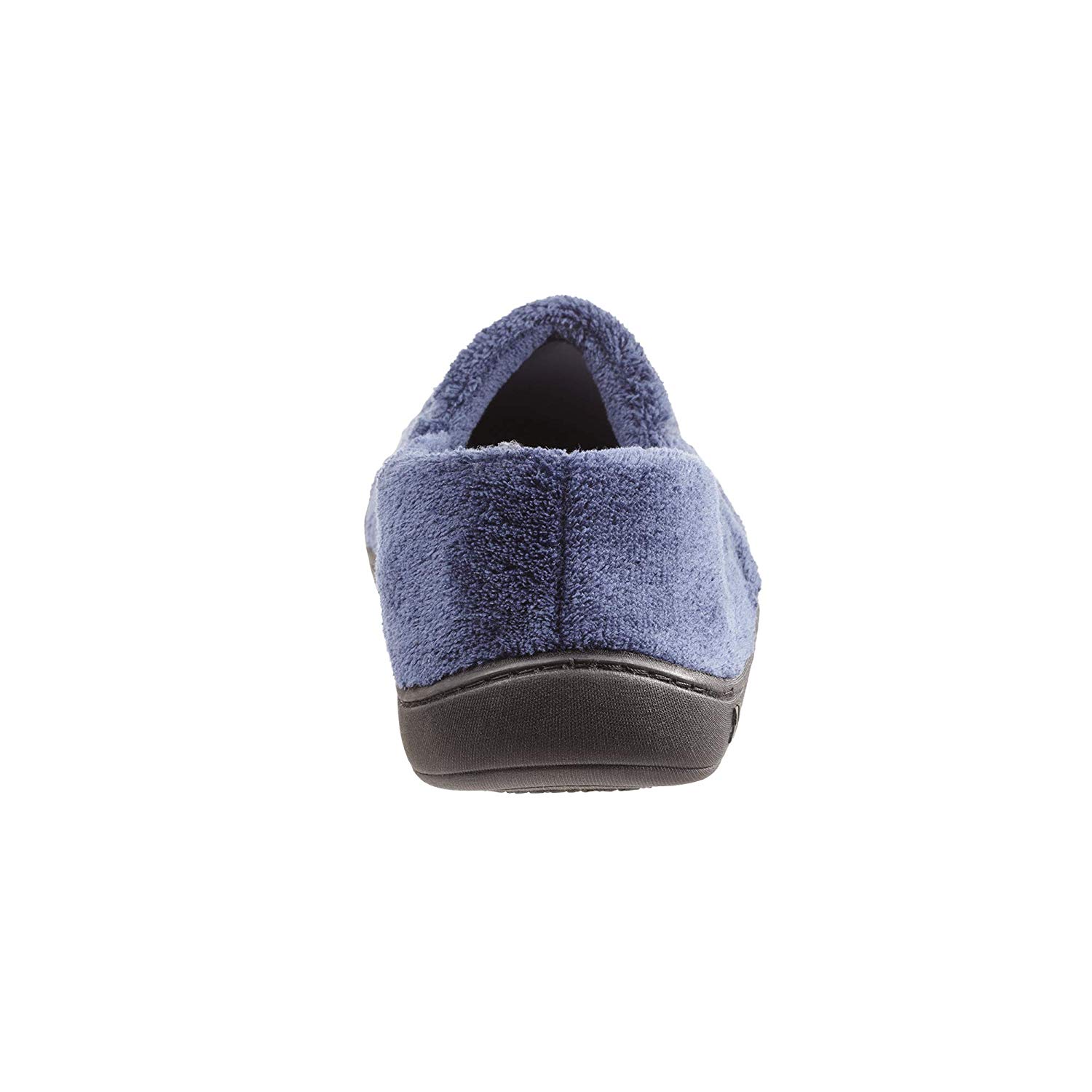ISOTONER Men's Terry Moccasin Slipper with Memory Foam for, Navy, Size ...