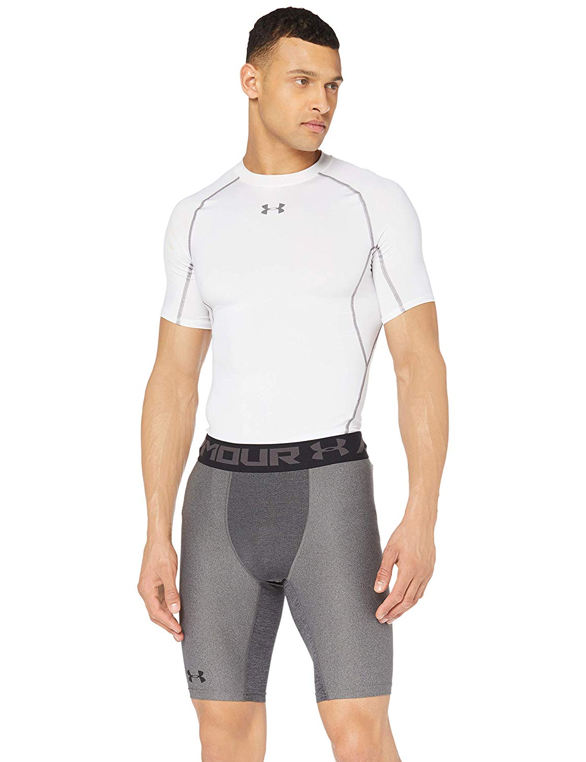 Under Armour Men's HeatGear Armour 2.0 Long Shorts, Carbon, Grey, Size ...