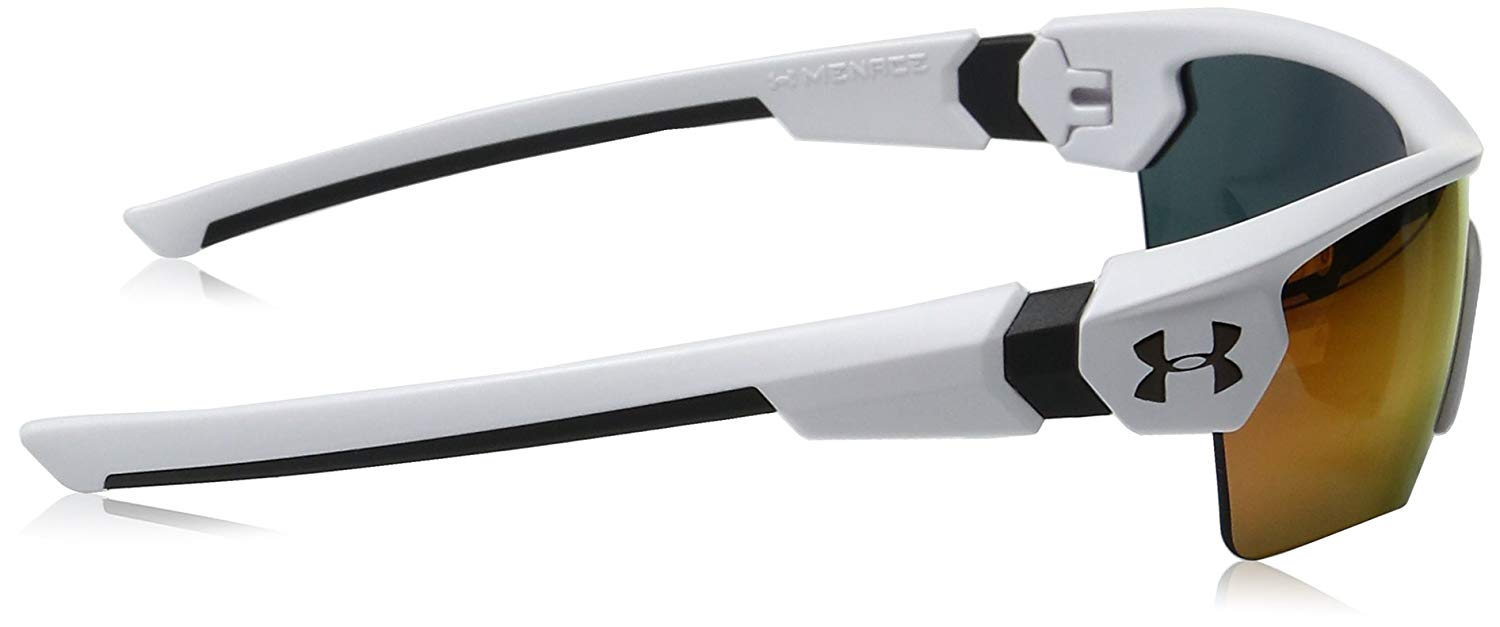 Under Armour Wrap Sunglasses, UA MENACE SATIN WHITE/CHARCOAL, Orange