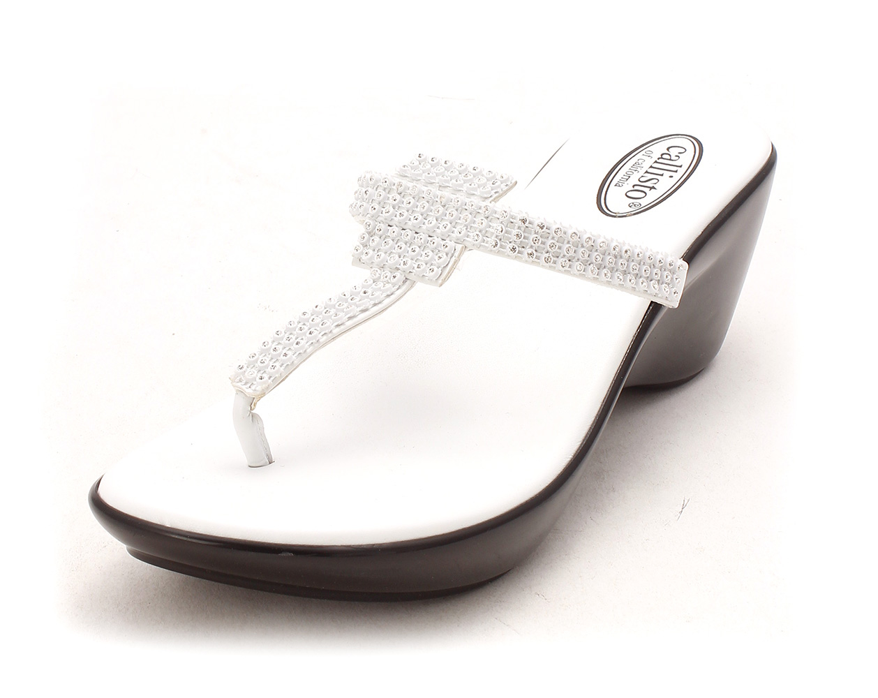 Callisto Womens MISHA Split Toe Casual Platform Sandals White Size 95 Callisto Womens MISHA Split Toe Casual Platform Sandals White Size 95