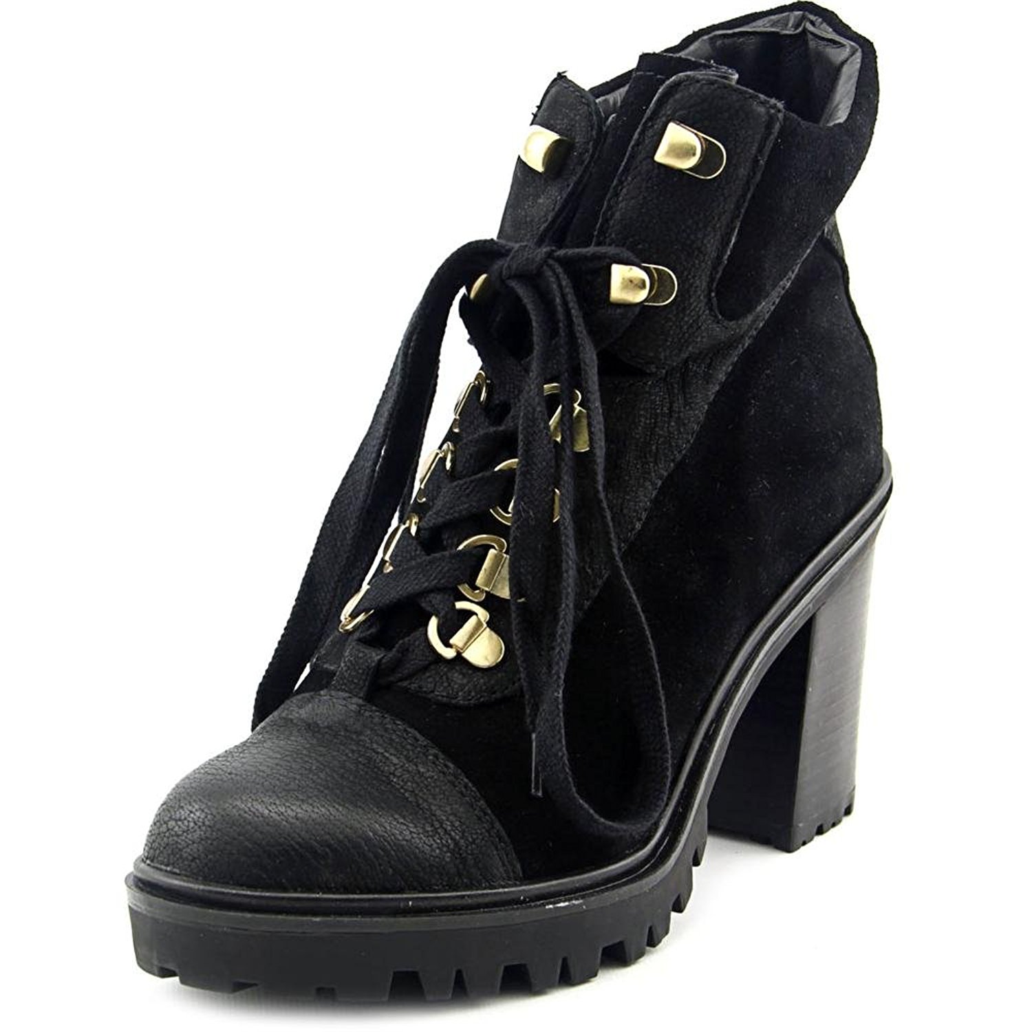 Giancar Womens Black Leather Round Toe High Heel Booties Giancar Womens Black Leather Round Toe High Heel Booties