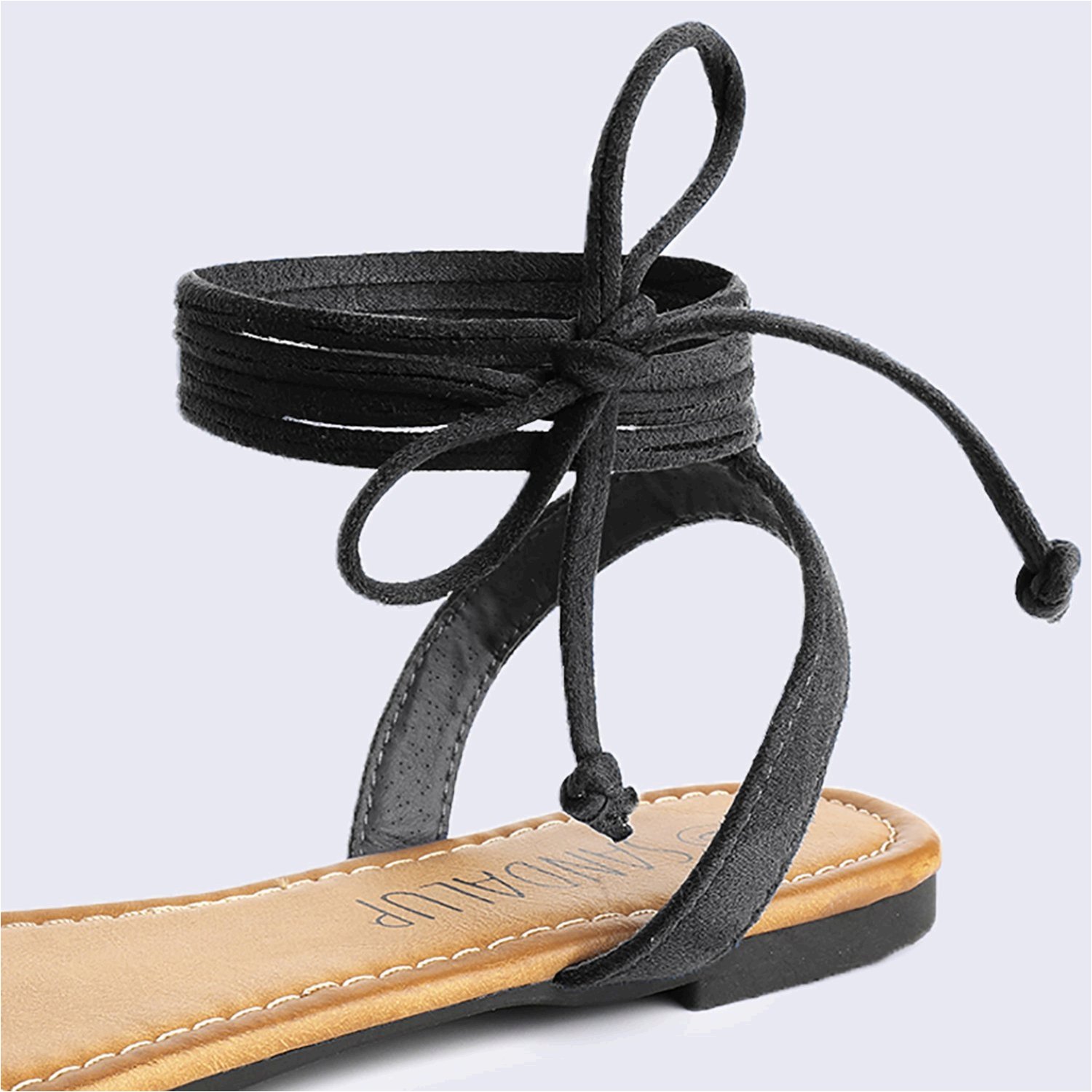 black thin strap flat sandals