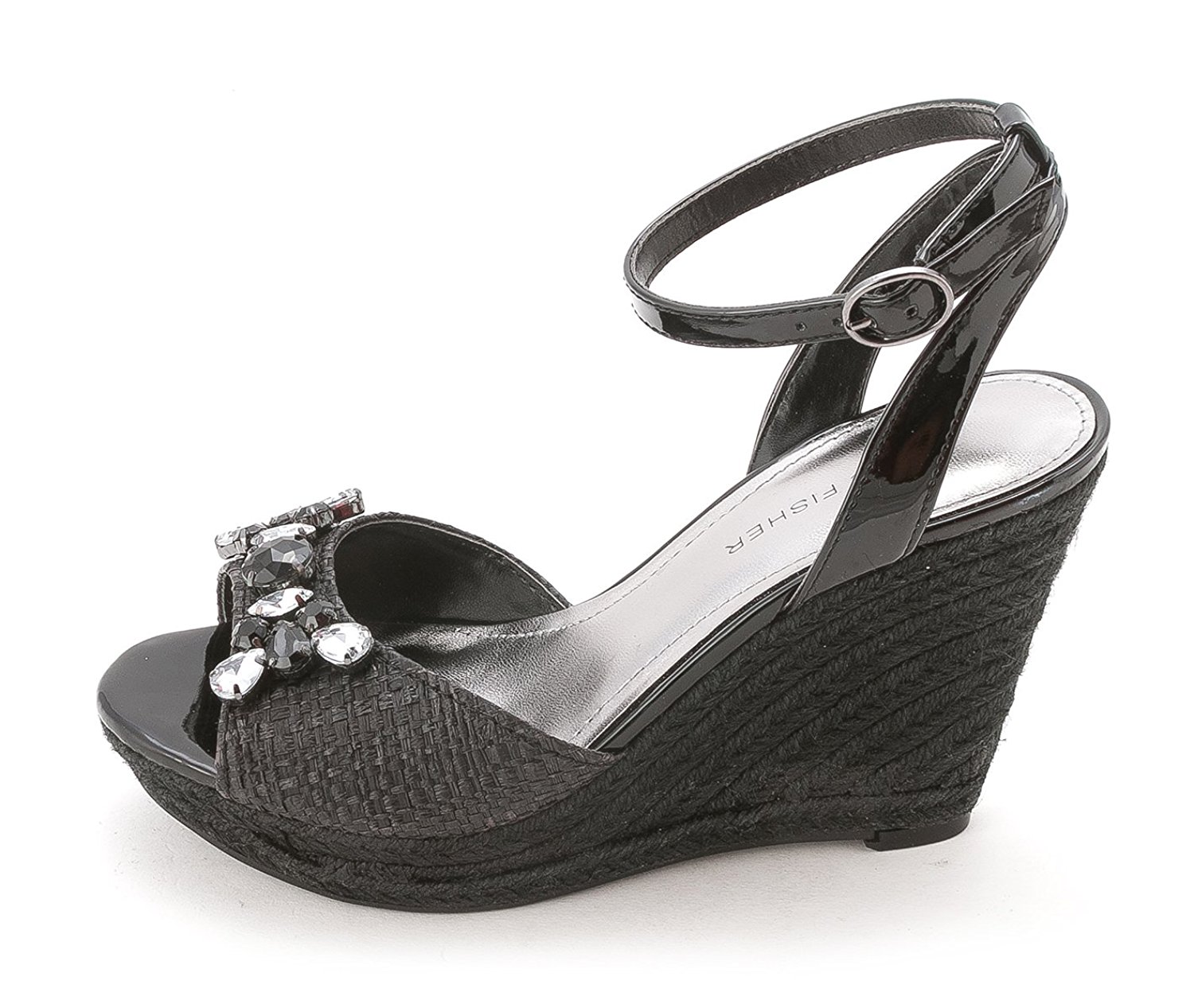 Marc Fisher Womens ELIA2 Open Toe Casual Black Texture Size 60 Marc Fisher Womens ELIA2 Open Toe Casual Black Texture Size 60