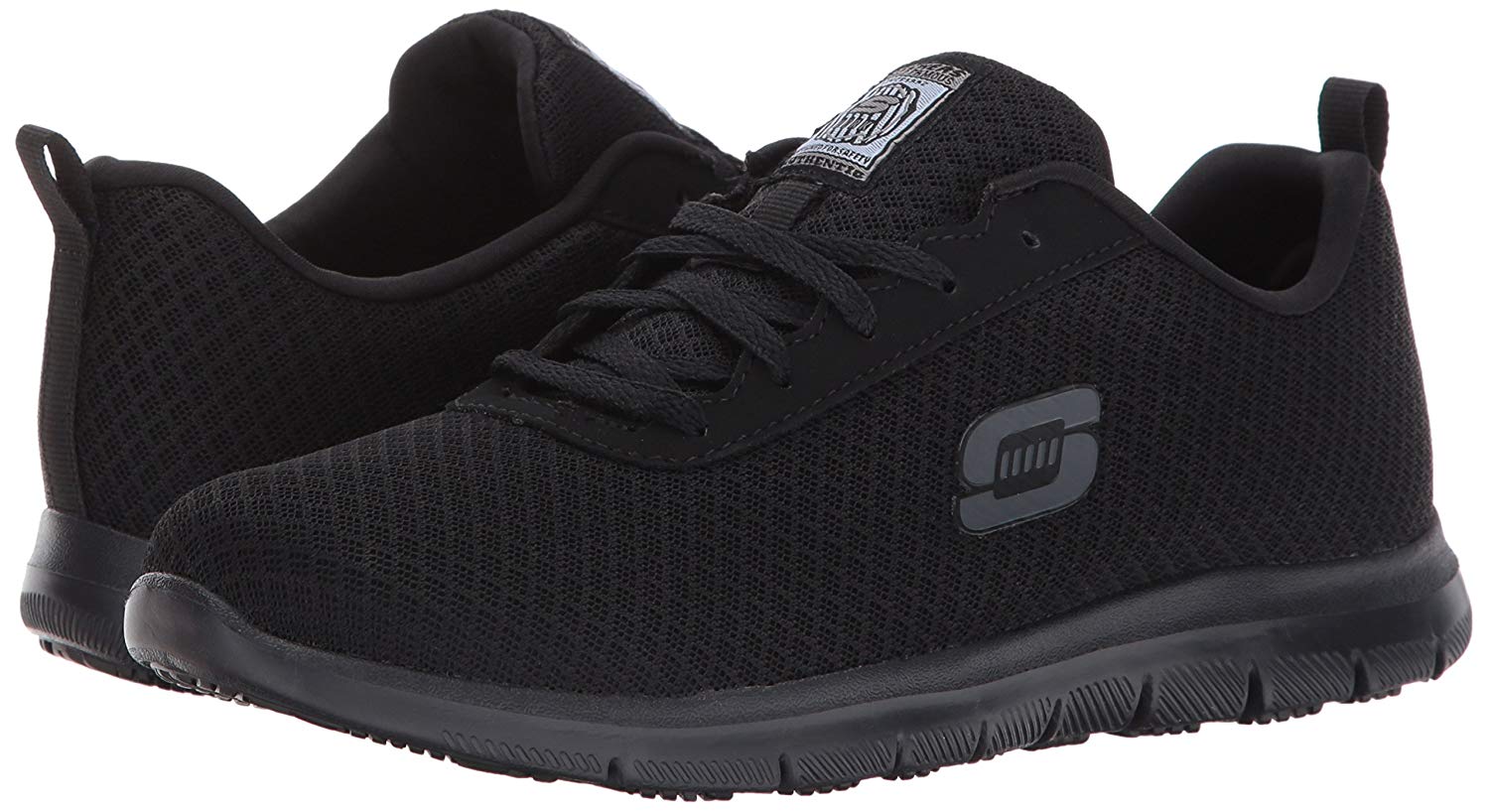 Skechers Womens 77210W Canvas Low Top Lace Up Running Sneaker, Black ...