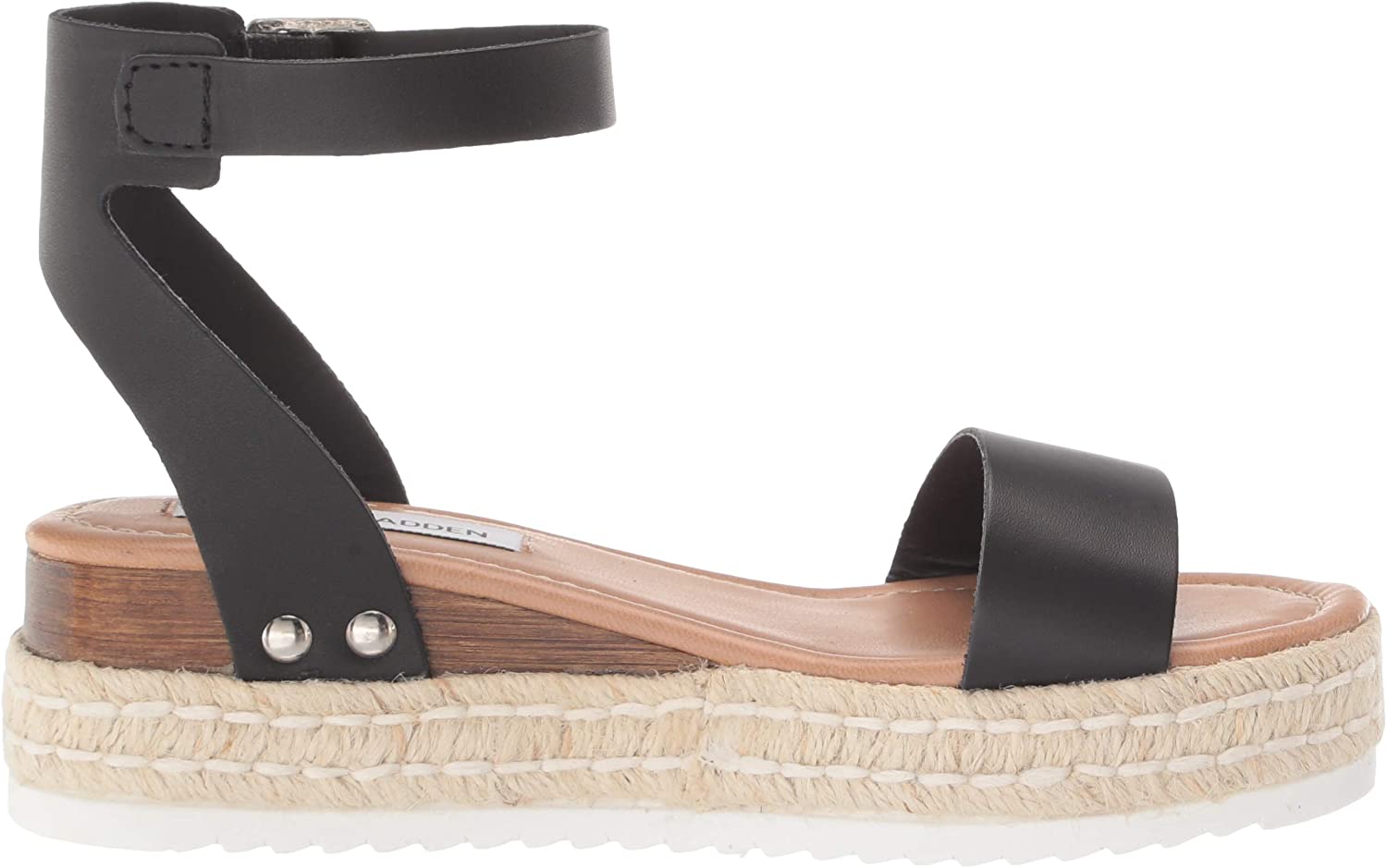 schuh chaser leather chunky buckle sandals in black