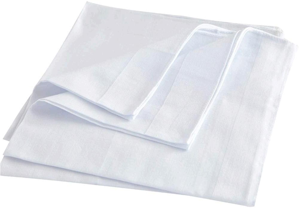 Men's Handkerchiefs,100 Soft Cotton,White Hankie, No Color, Size 16.0
