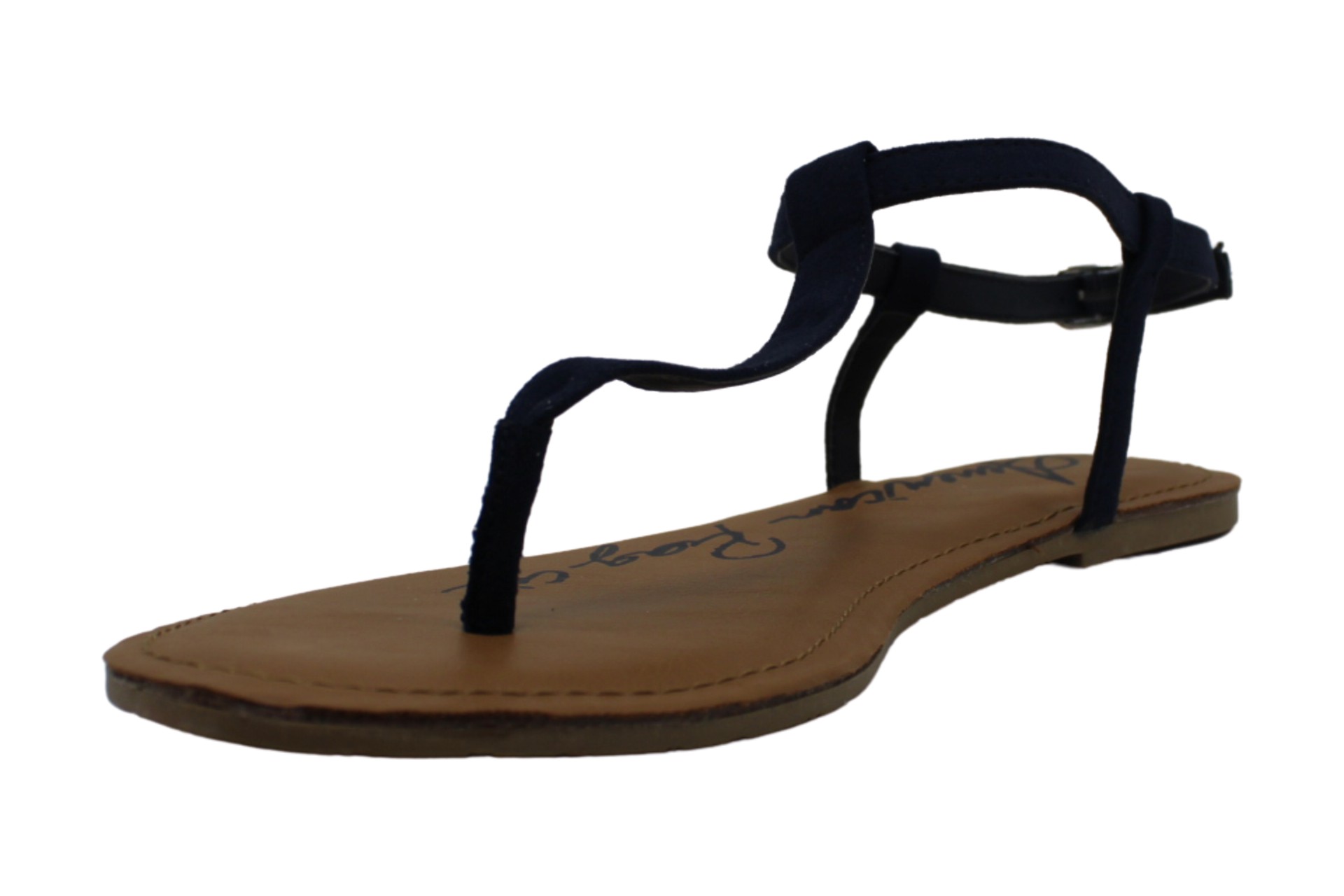 navy blue t strap sandals