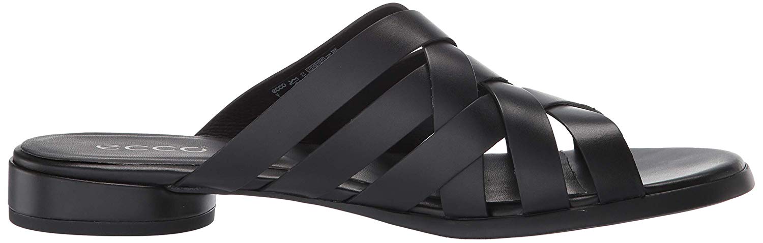peep toe black flat sandals