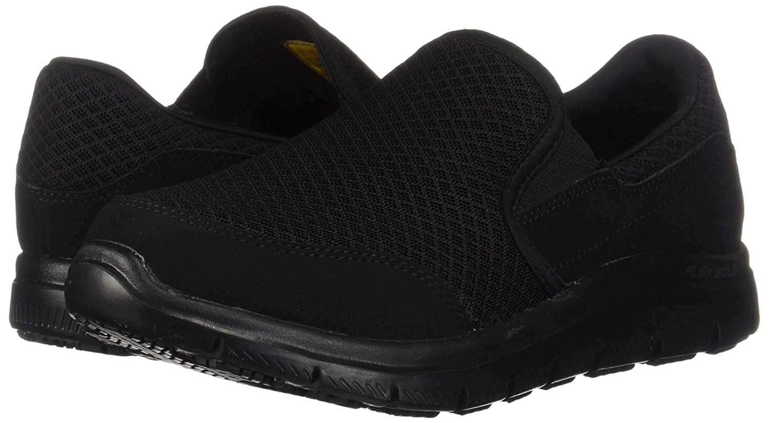 skechers womens leather slip on shoes