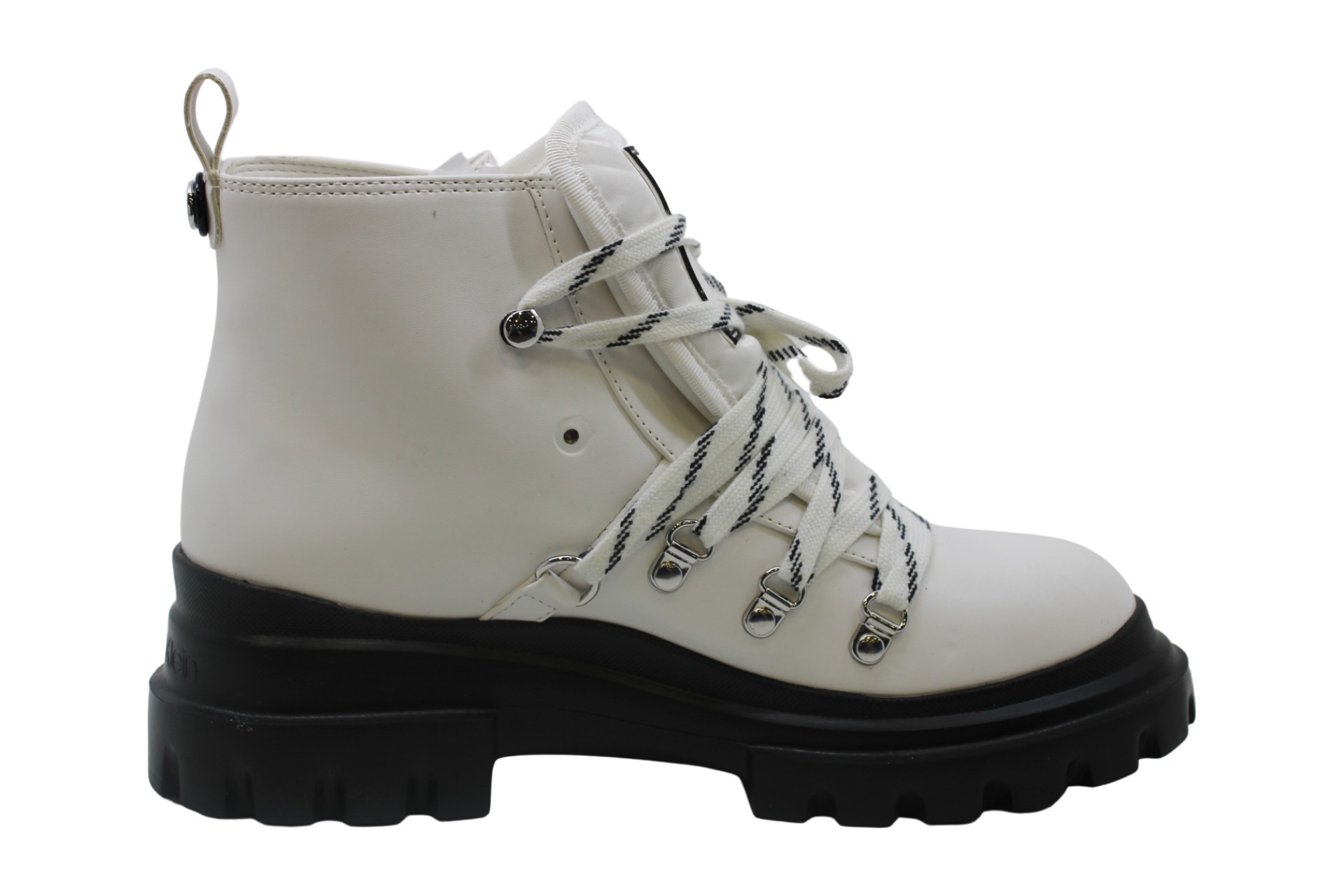 Calvin Klein Womens Lark Closed Toe Ankle Combat Boots, White, Size 9.0 ...