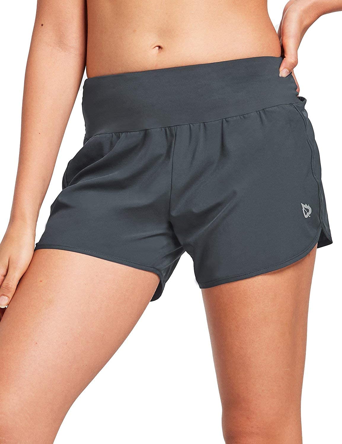 BALEAF Womens 4 Athletic Workout Shorts Compression Volleyball Training Yoga Gym Fitness Back Pocket Grey Size XL BALEAF Womens 4 Athletic Workout Shorts Compression Volleyball Training Yoga Gym Fitness Back Pocket Grey Size XL