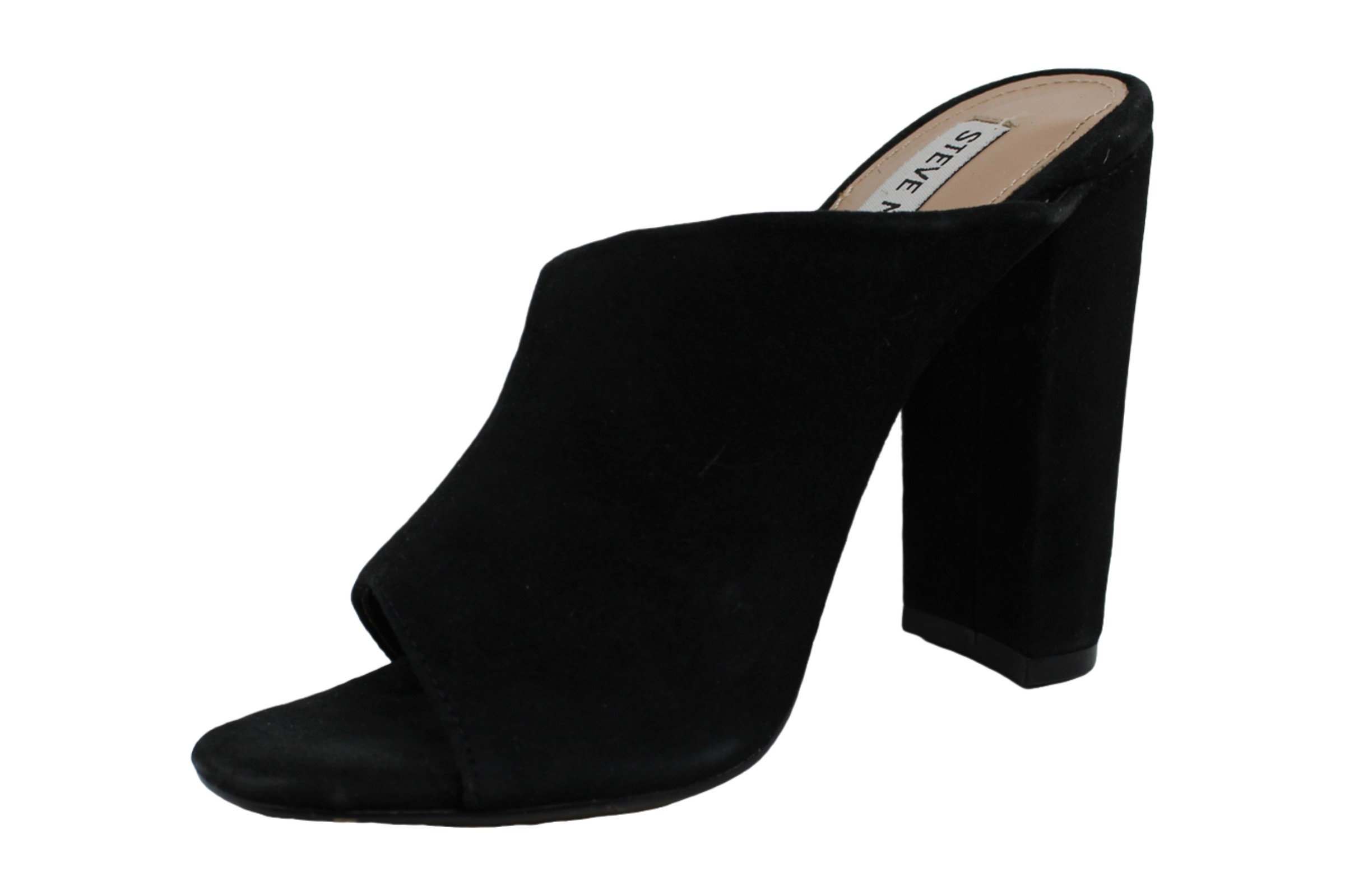 Steve Madden Womens Cameron Leather Open Toe Mules, Black Suede, Size 5 ...