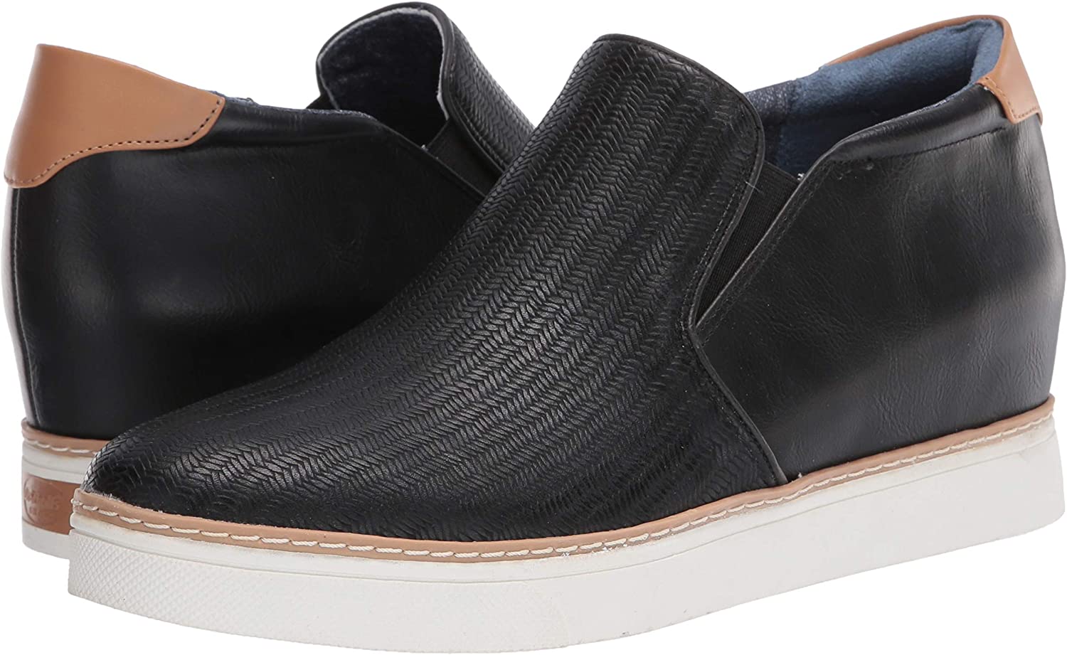 dr scholl's black platform sneakers