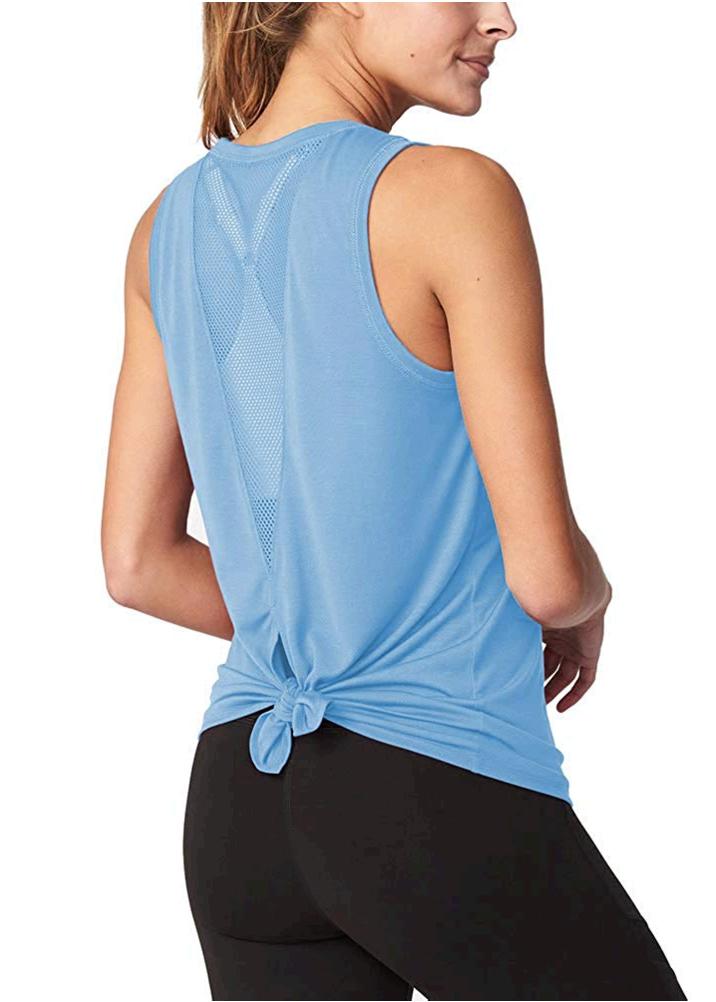 Mippo Workout Tops for Women Mesh Muscle Shirt Fall