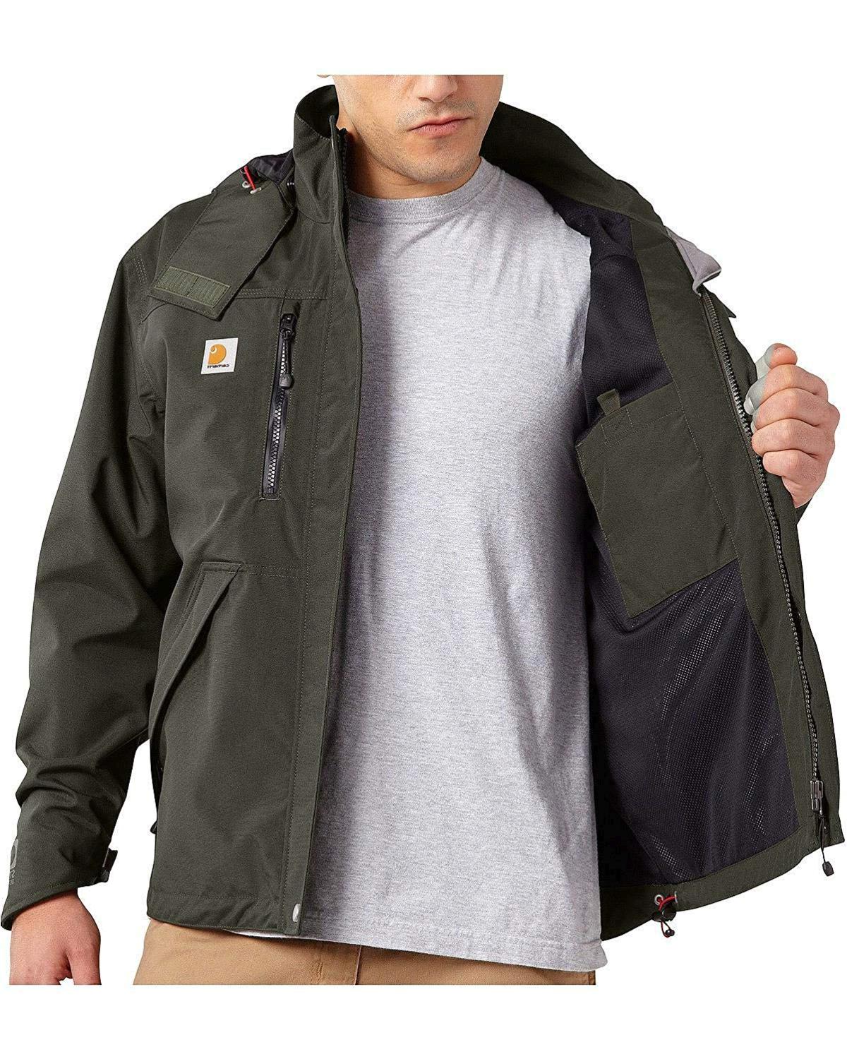Carhartt Men's Big & Tall Shoreline Jacket Waterproof, Olive, Size 2.0 ...