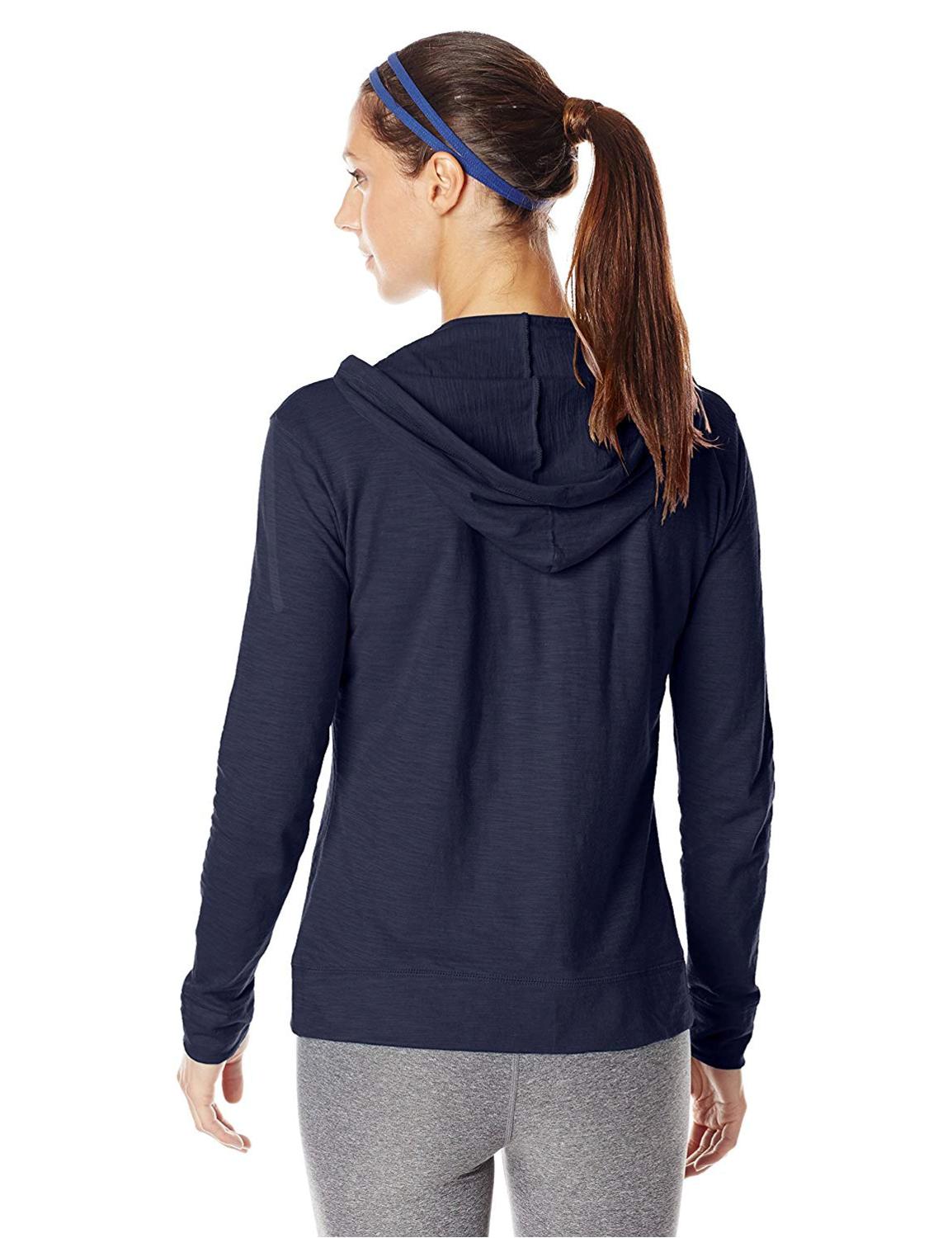 Hanes Women's Jersey Full Zip Hoodie, Navy, Large, Navy, Size Large ...