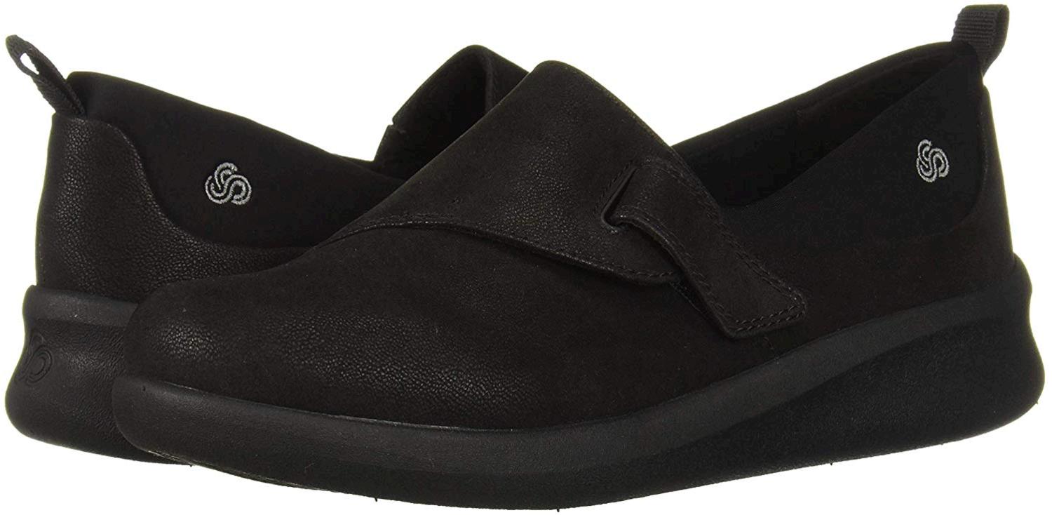 Clarks Womens Sillian Paz Slip On Loafer Shoes Black Synthetic