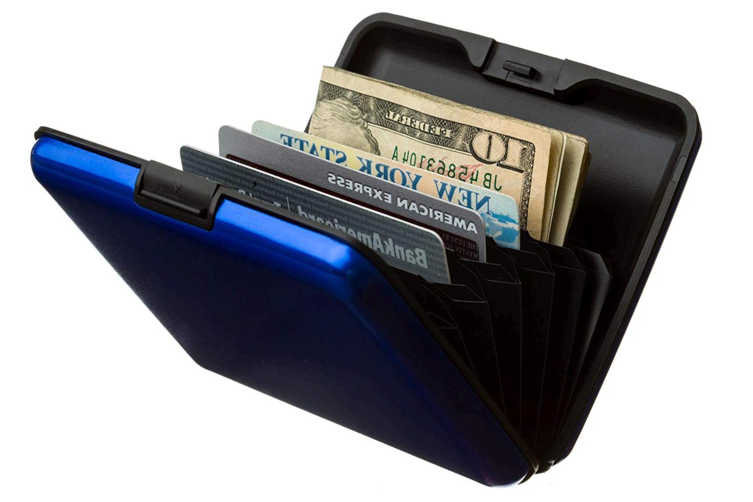 SHARKK LARGE Aluminum Wallet Credit Card Holder With, Aluminum Black ...