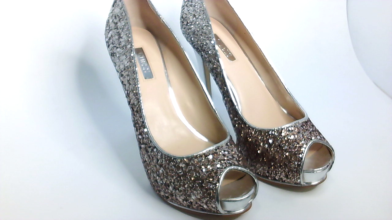 Guess da Donna honoran peep toe Pompe Classico Argento Taglia 8.0 ghun US/6 UK Guess da Donna honoran peep toe Pompe Classico Argento Taglia 8.0 ghun US/6 UK