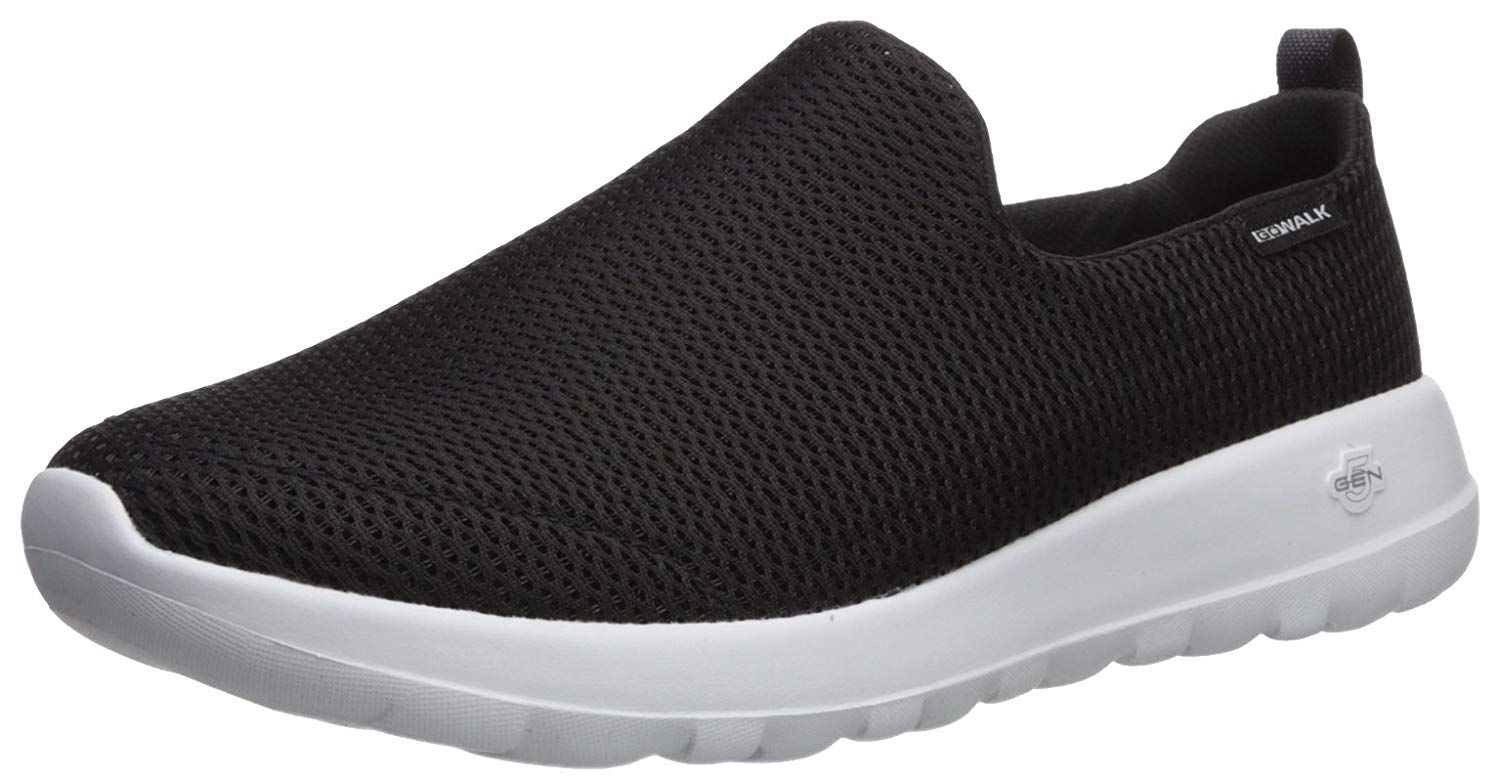 Skechers Mens Go Walk Max-54600 Fabric Low Top Pull On, Black/White ...