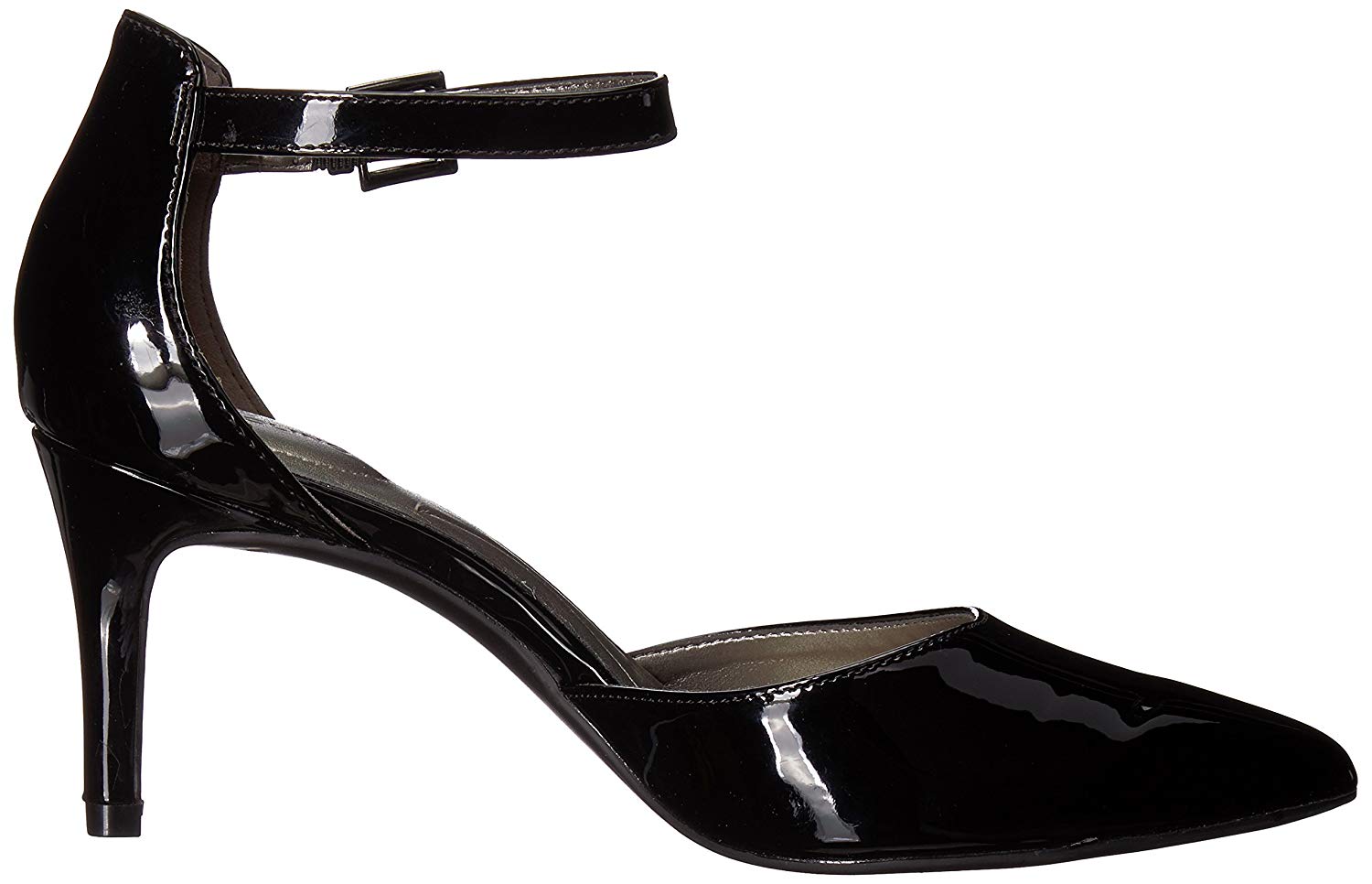 black patent ankle strap