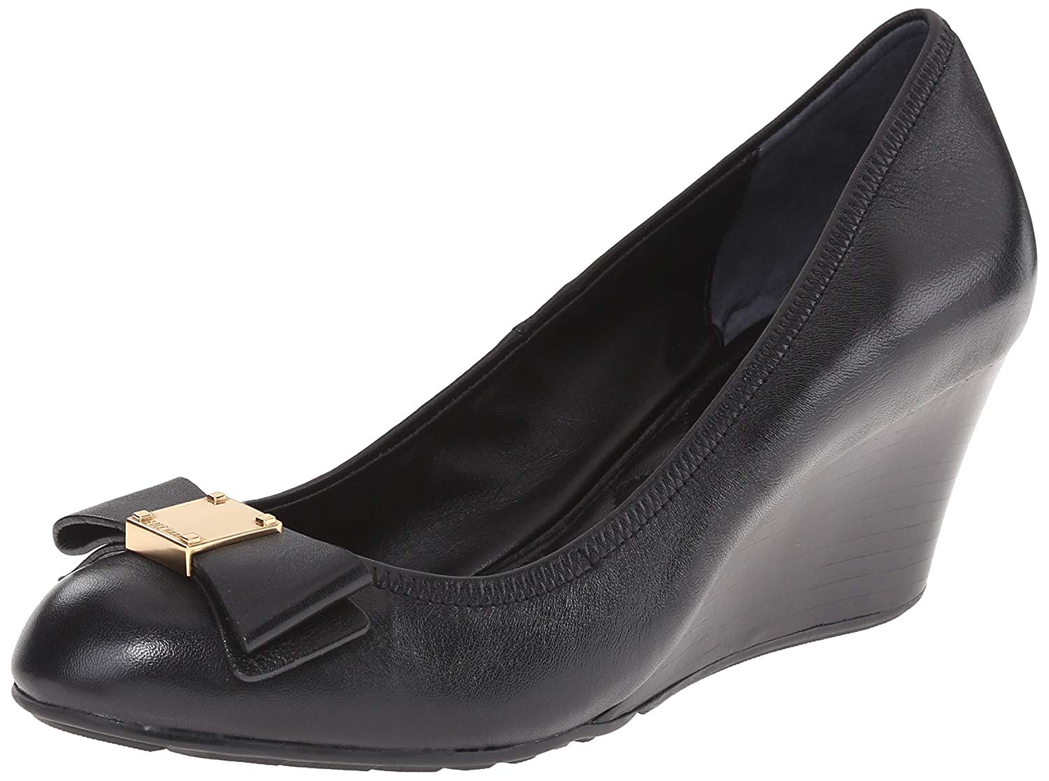 Cole Haan Womens Tali Leather Round Toe Wedge Pumps, Black, Size 6.5 ...