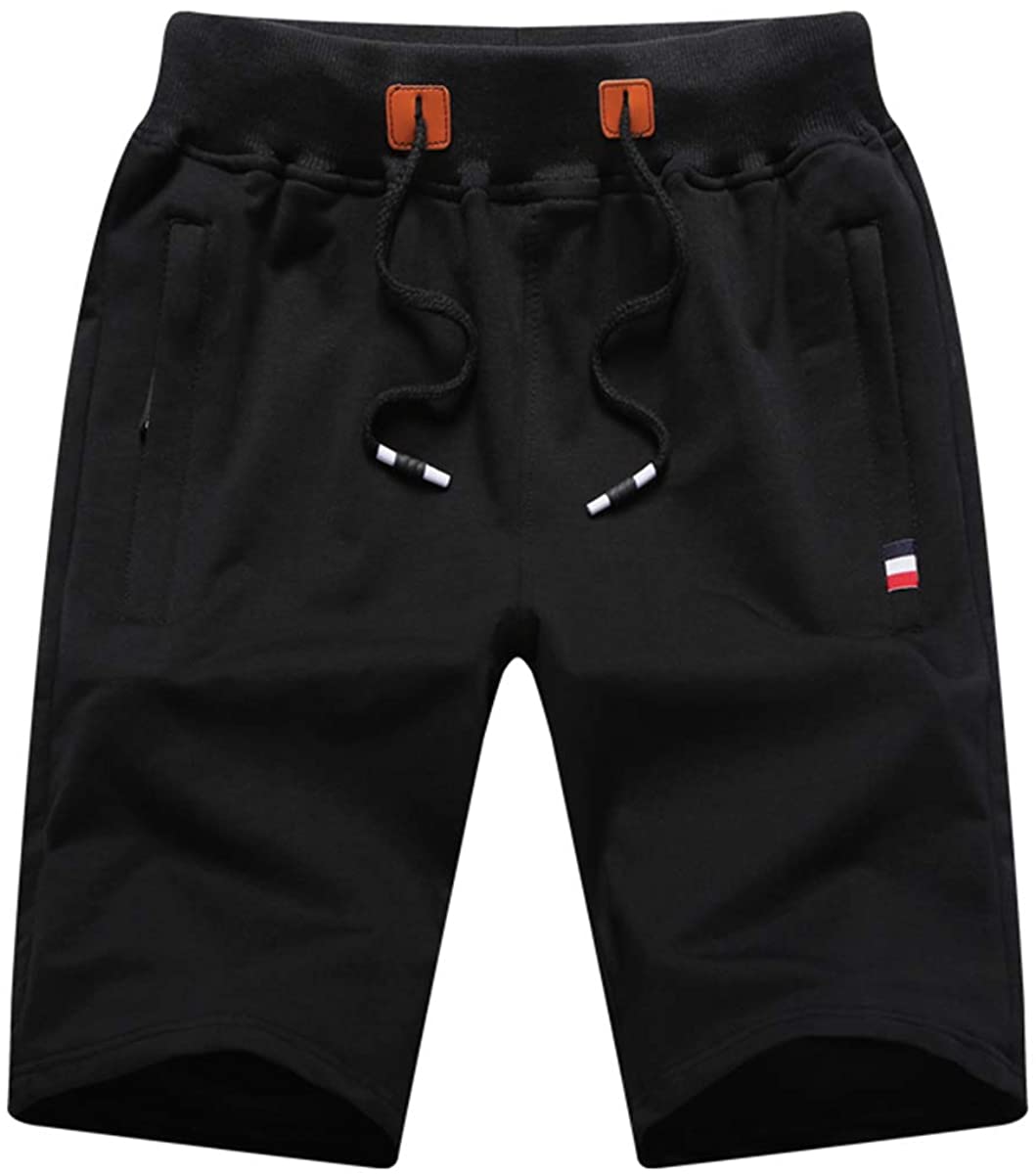 Big Boy's Casual Shorts Summer Cotton Classic Fit Elastic, Black, Size ...