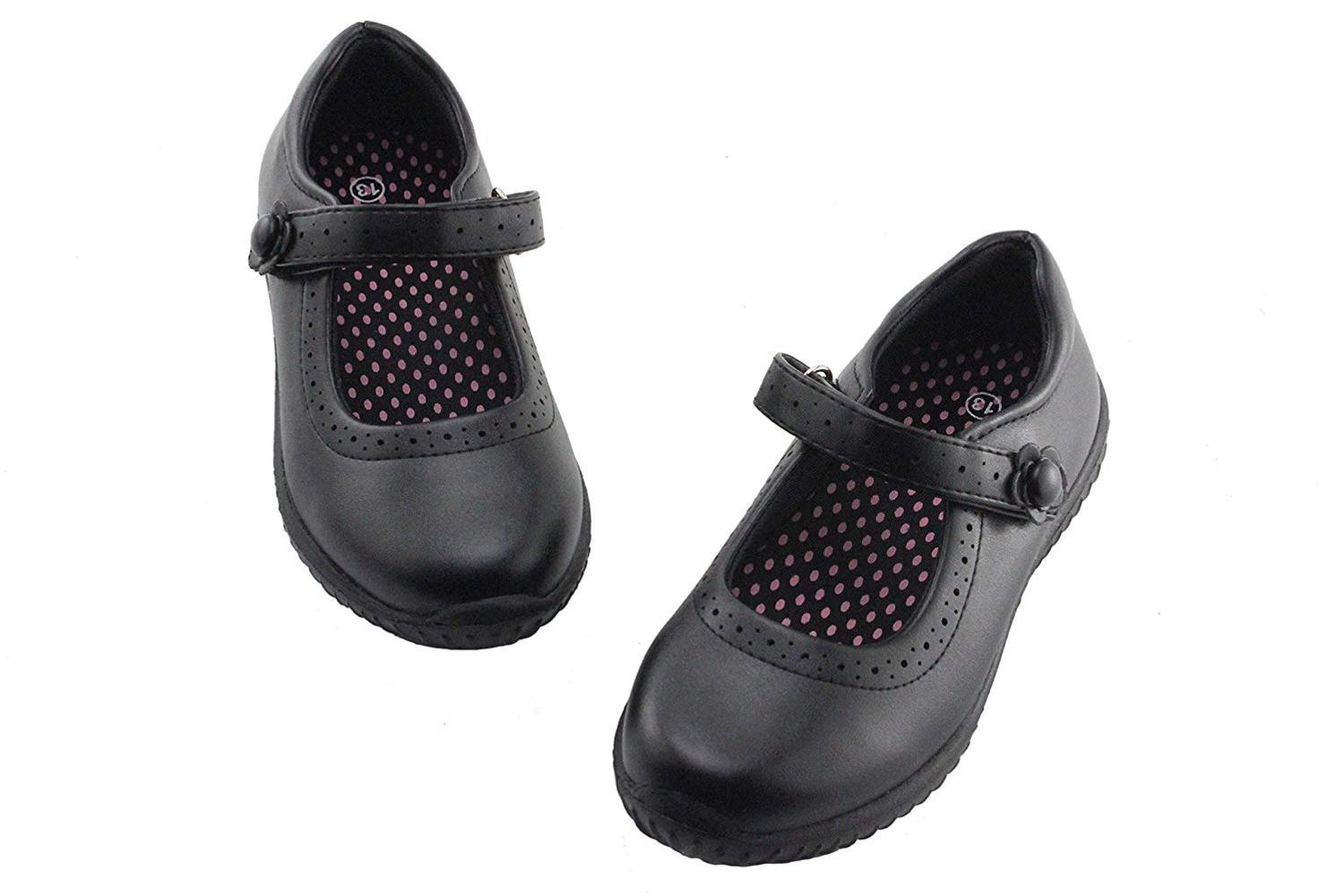 Jabasic Girl's Mary Jane School Uniform Shoes, Black, Size 4.0 K89L ...