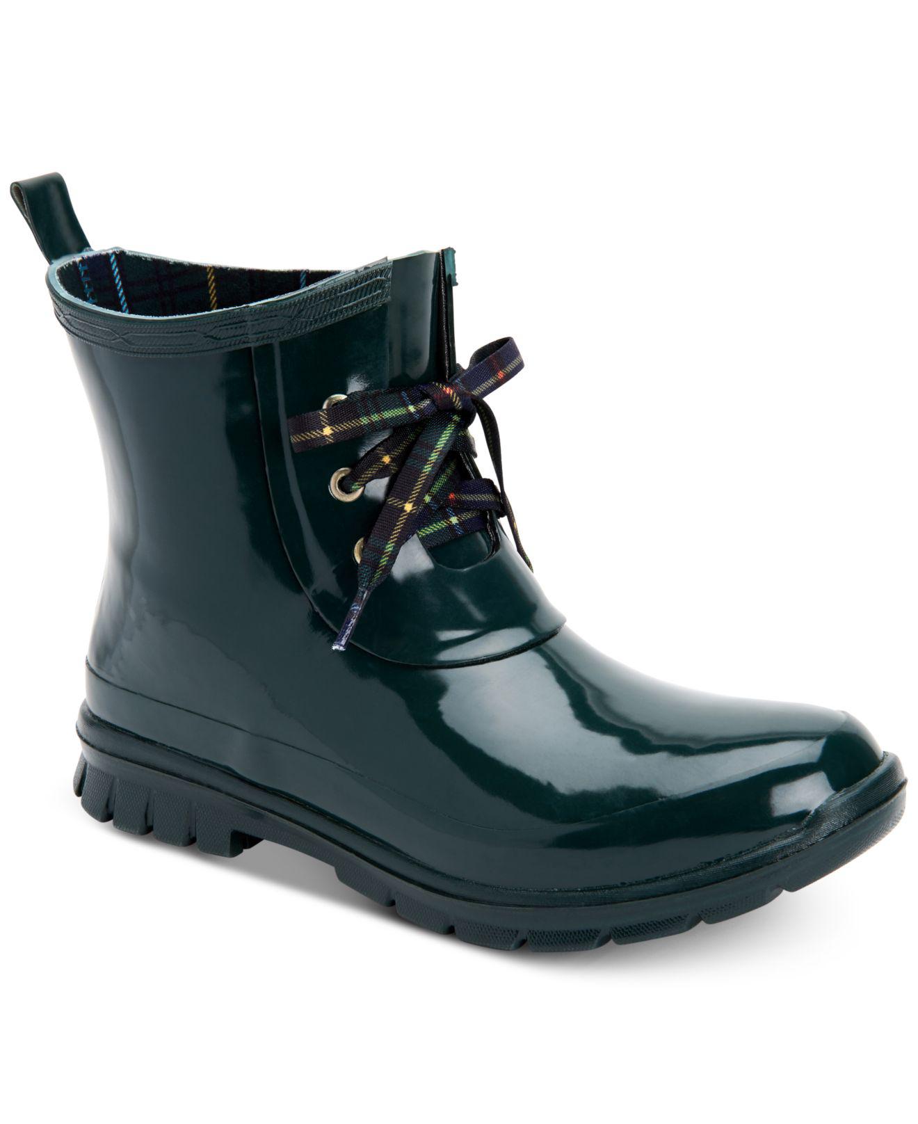 Charter Club Womens Traynor Closed Toe Ankle Rainboots Dark Green 