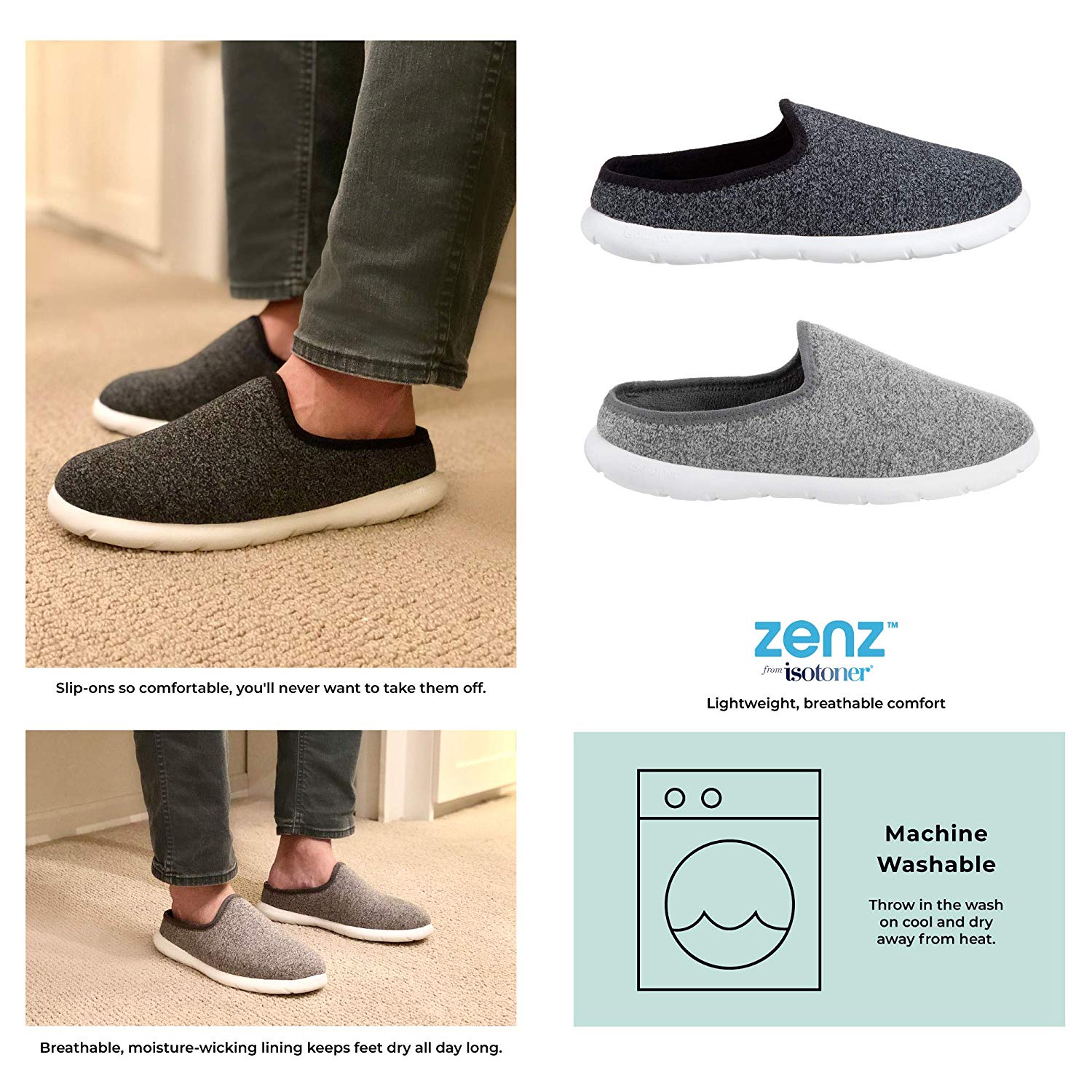 isotoner zenz men's slippers