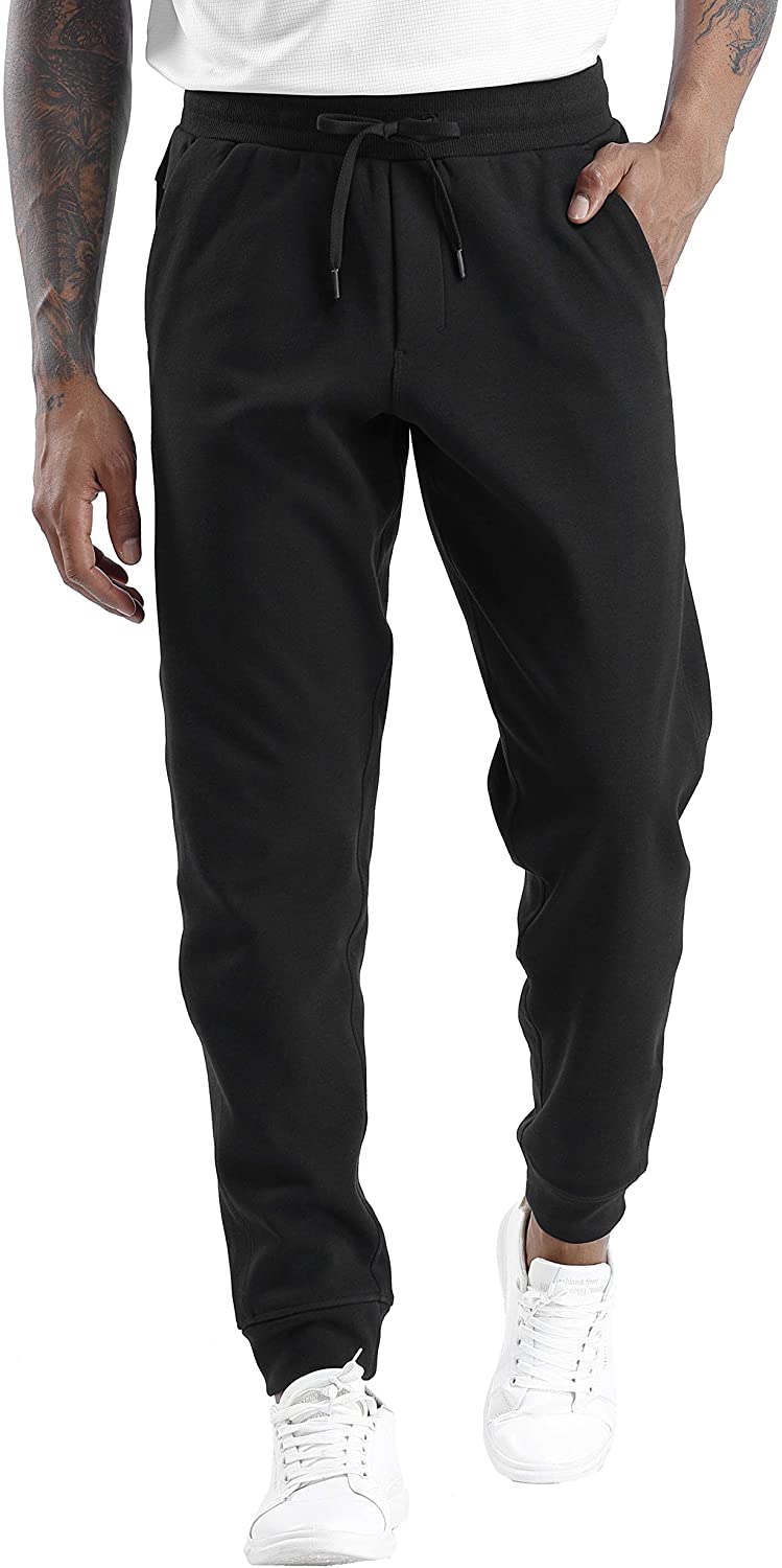 THE GYM PEOPLE Men's Fleece Joggers Pants, Fleece Lined-black, Size XX ...