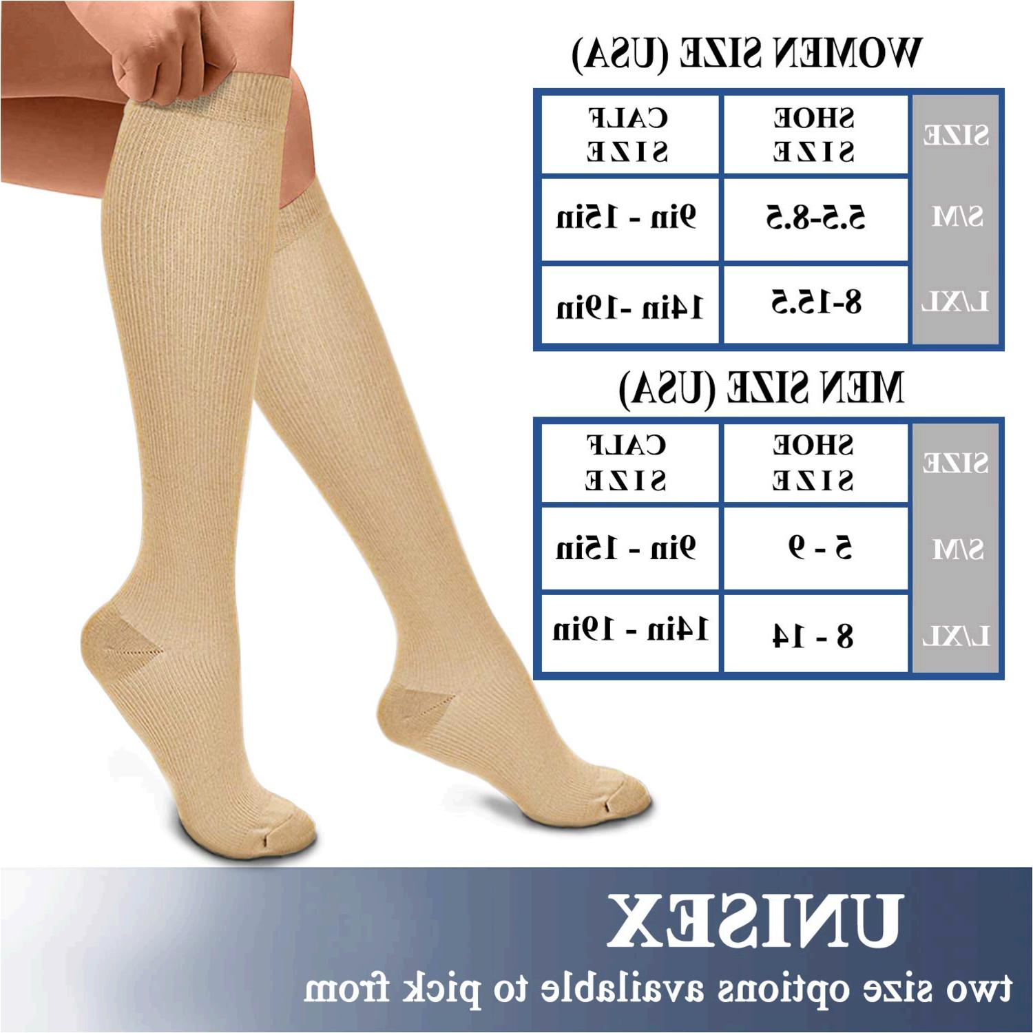 Compression Socks 3 Pairs 15 20 Mmhg Is Best Athletic And 04 Nude Size 55 0d Ebay