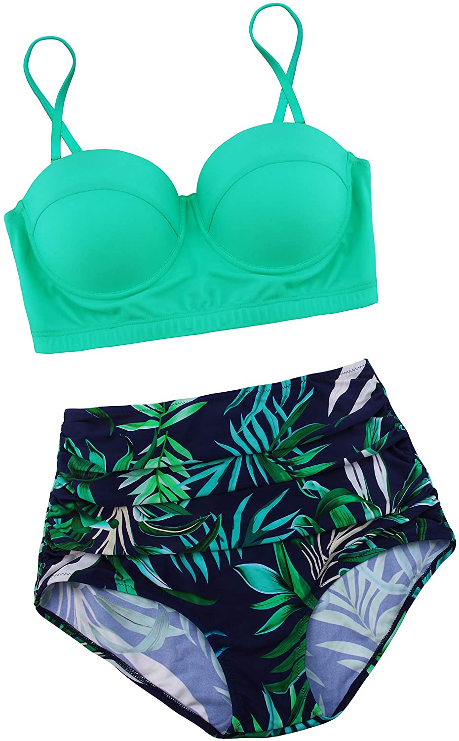 Angerella Ladies Athletic Bathing Suits Modest Cute Bikini Set, Green ...
