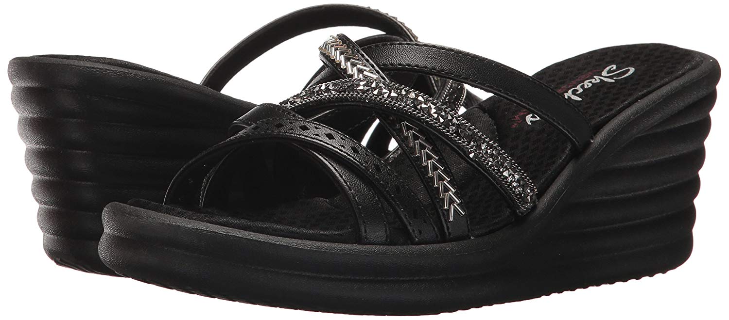 skechers black slides