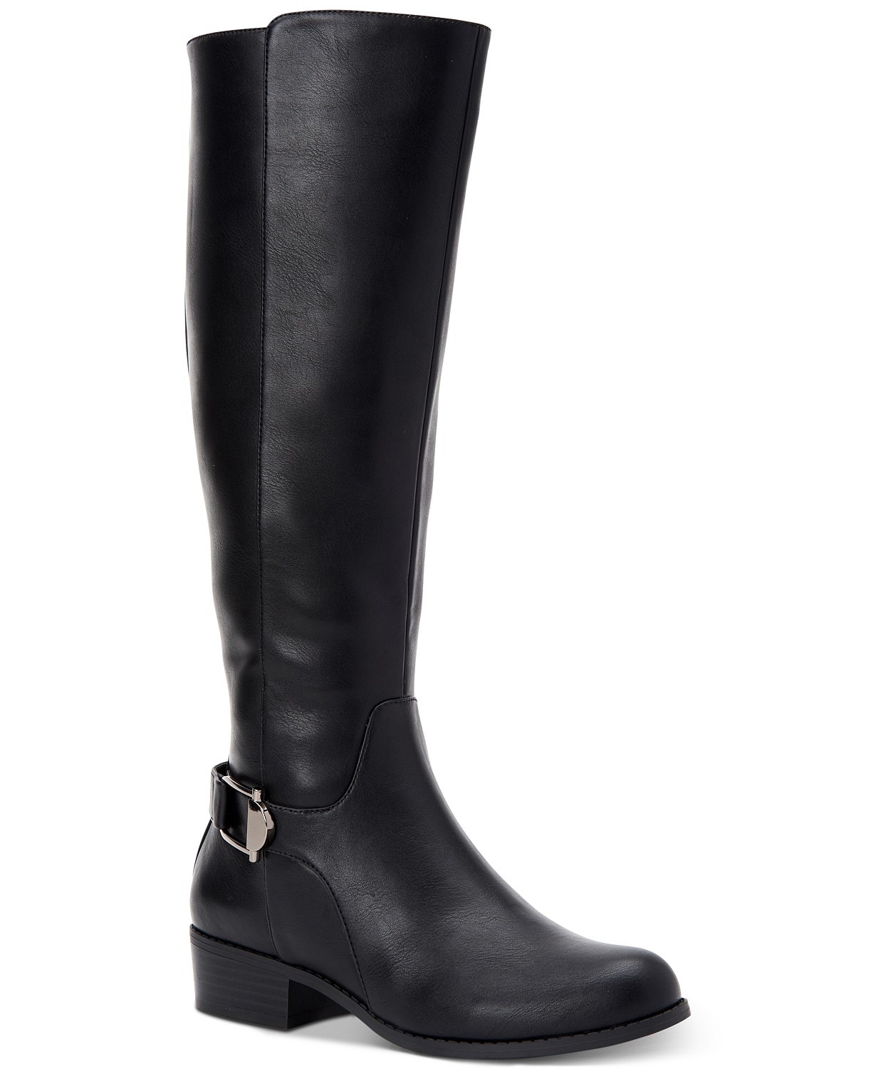 Alfani Womens kallumm Leather Round Toe Knee High Fashion Boots, Black ...