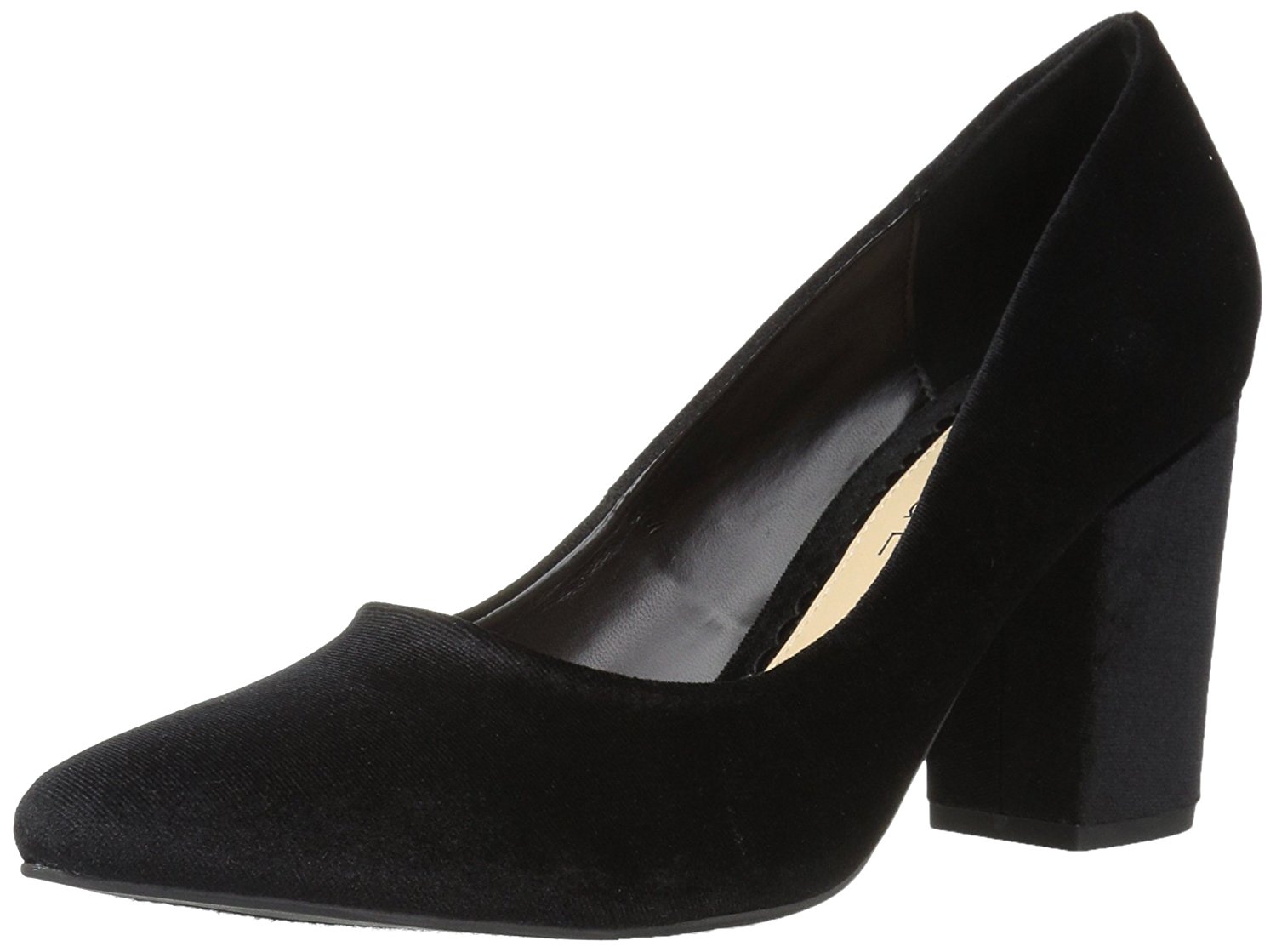Rampage Women's Bethie Chunky Block Heel Pump Black Velvet Size 7.5 Rampage Women's Bethie Chunky Block Heel Pump Black Velvet Size 7.5
